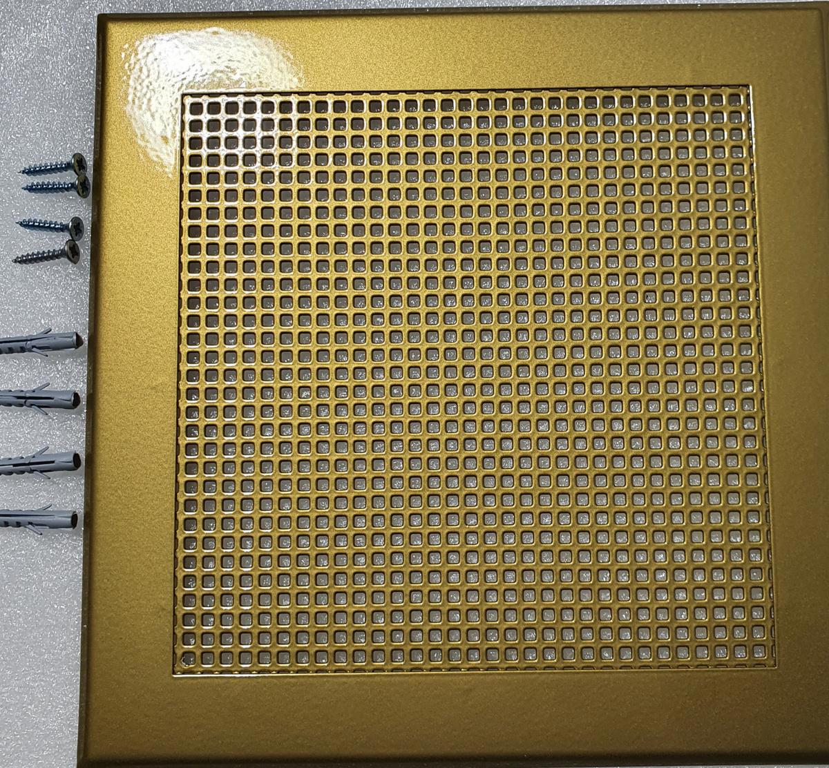 Изображение товара Решетка вентиляционная Шамрай VRQ00214 200x200 мм металл цвет золотой