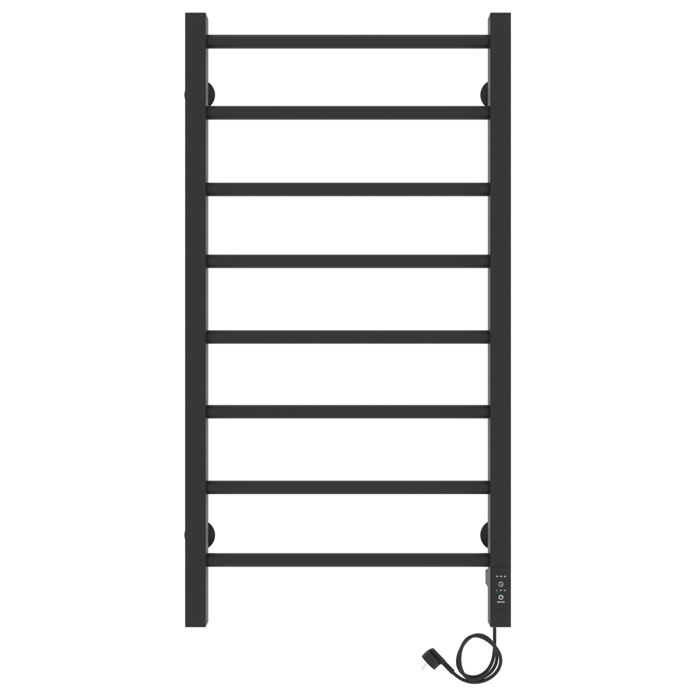 Изображение товара Полотенцесушитель электрический Laris Феличия П ЧКЧ8 400x800 мм 155 Вт с терморегулятором лесенка цвет черный муар