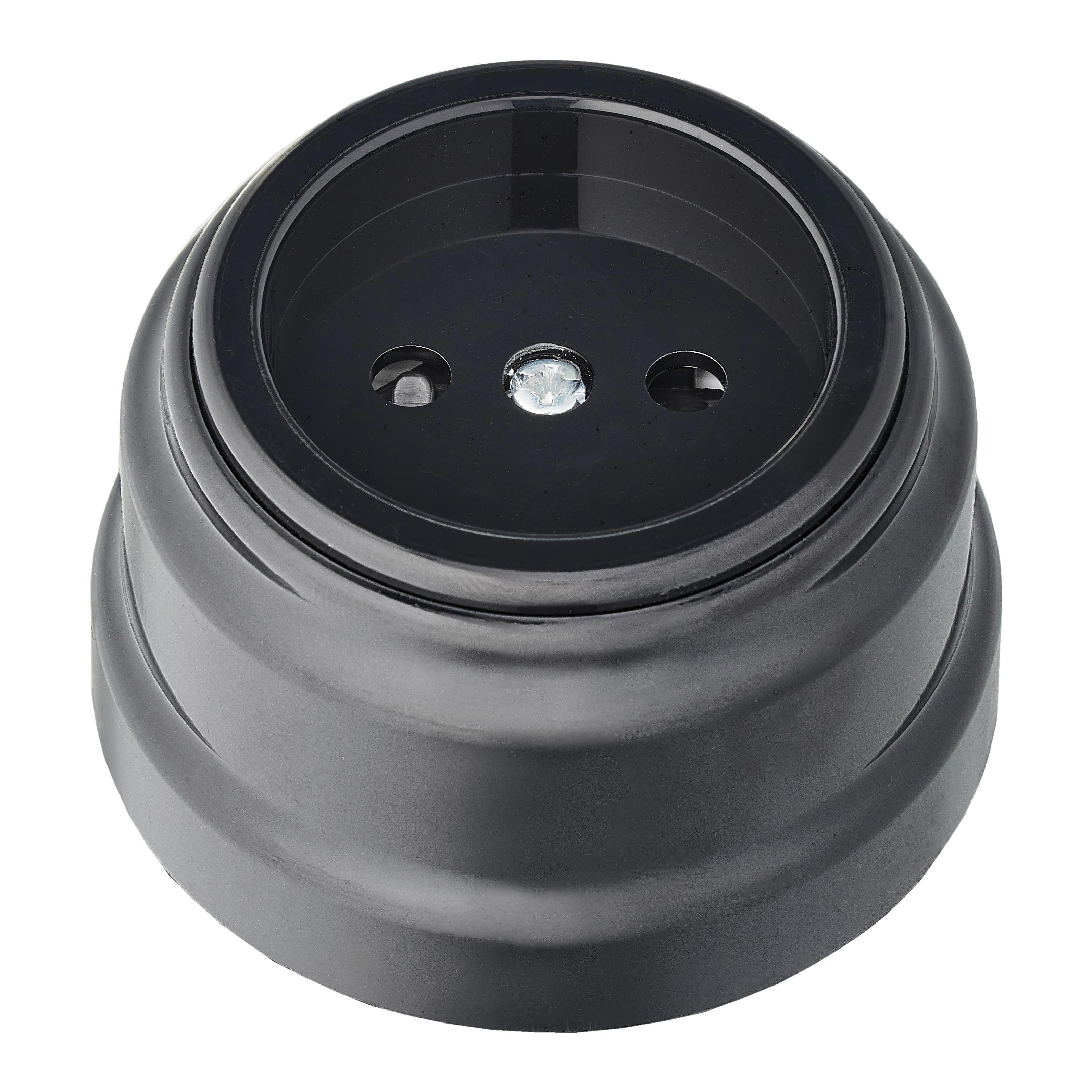 Изображение товара Розетка штепсельная накладная Bylectrica Ретро РА16-0205 цвет черный