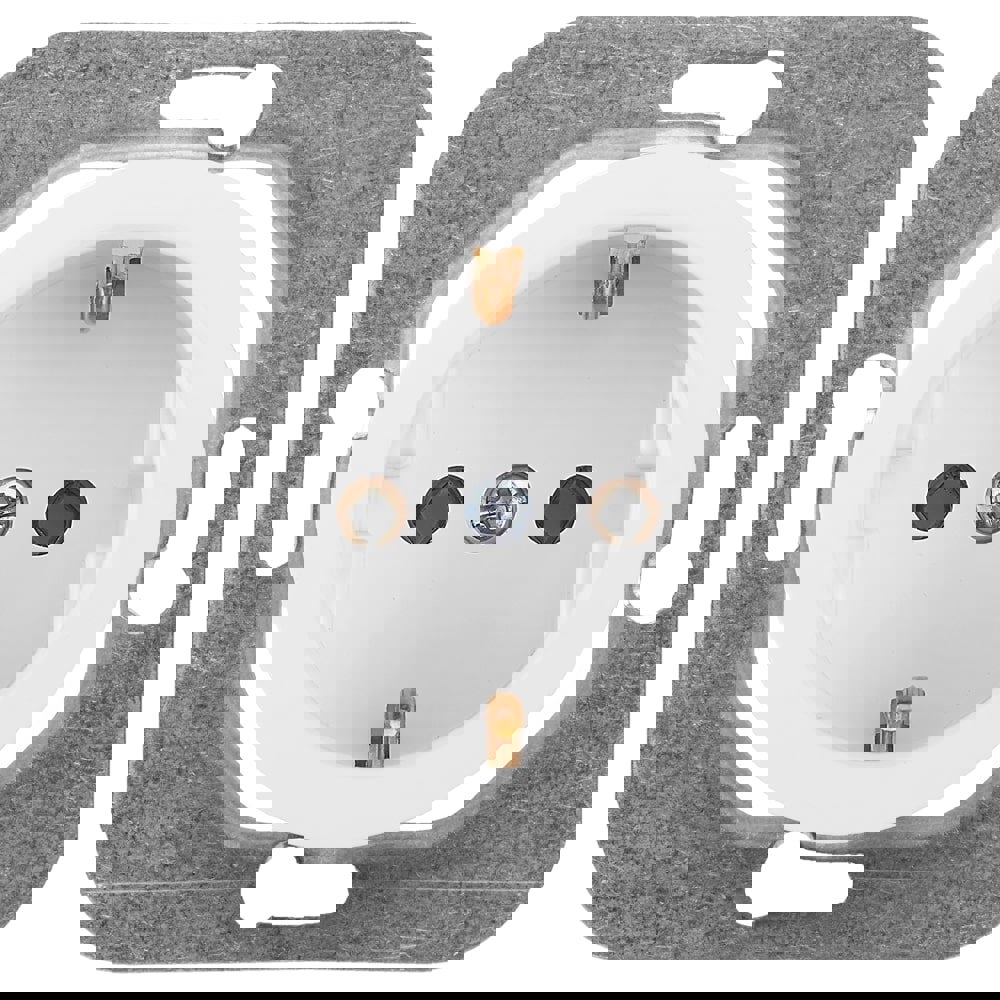 Изображение товара Розетка встраиваемая BYLECTRICA Прованс РС16 1402 с заземлением белая