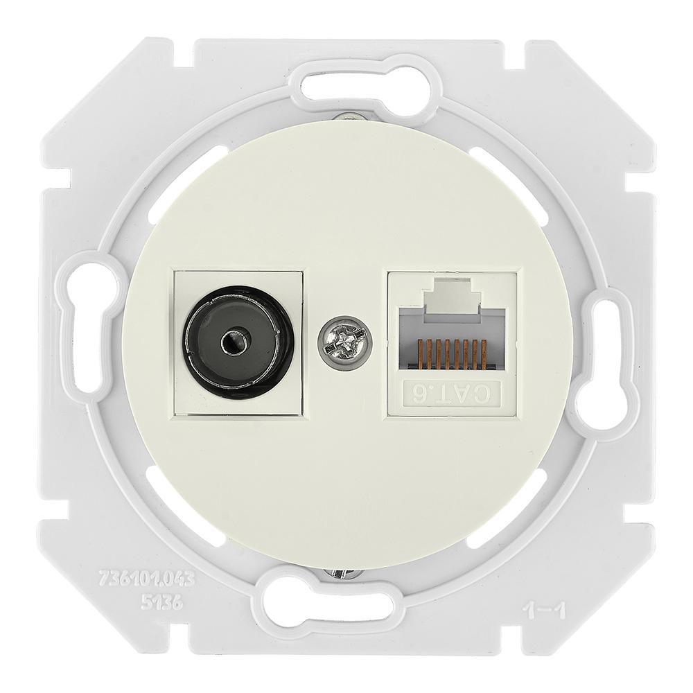 Изображение товара Розетка компьютерная встраиваемая Bylectrica Прованс ТК-6351 бежевый цвет бежевый
