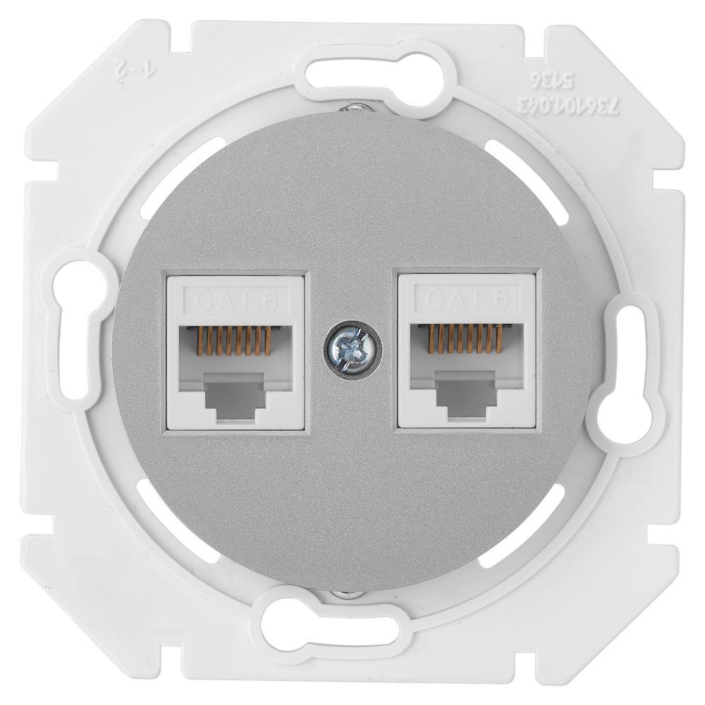 Изображение товара BYLECTRICA Прованс РК216-6312 — встраиваемая розетка RJ45, IP20, серебро