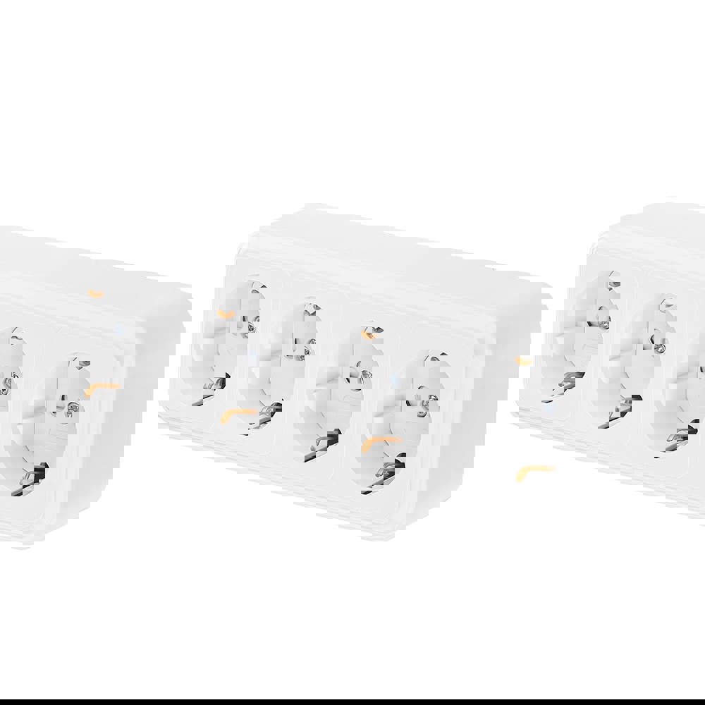 Изображение товара Розетка четверная накладная Bylectrica Пралеска РА16-278 с заземлением цвет белый