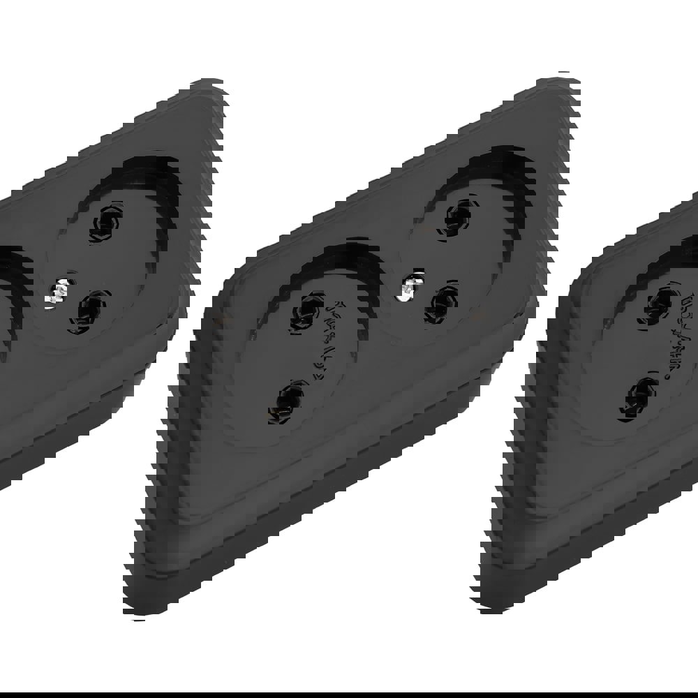 Изображение товара BYLECTRICA Розетка двойная накладная РА16 260 черная 250В 16A