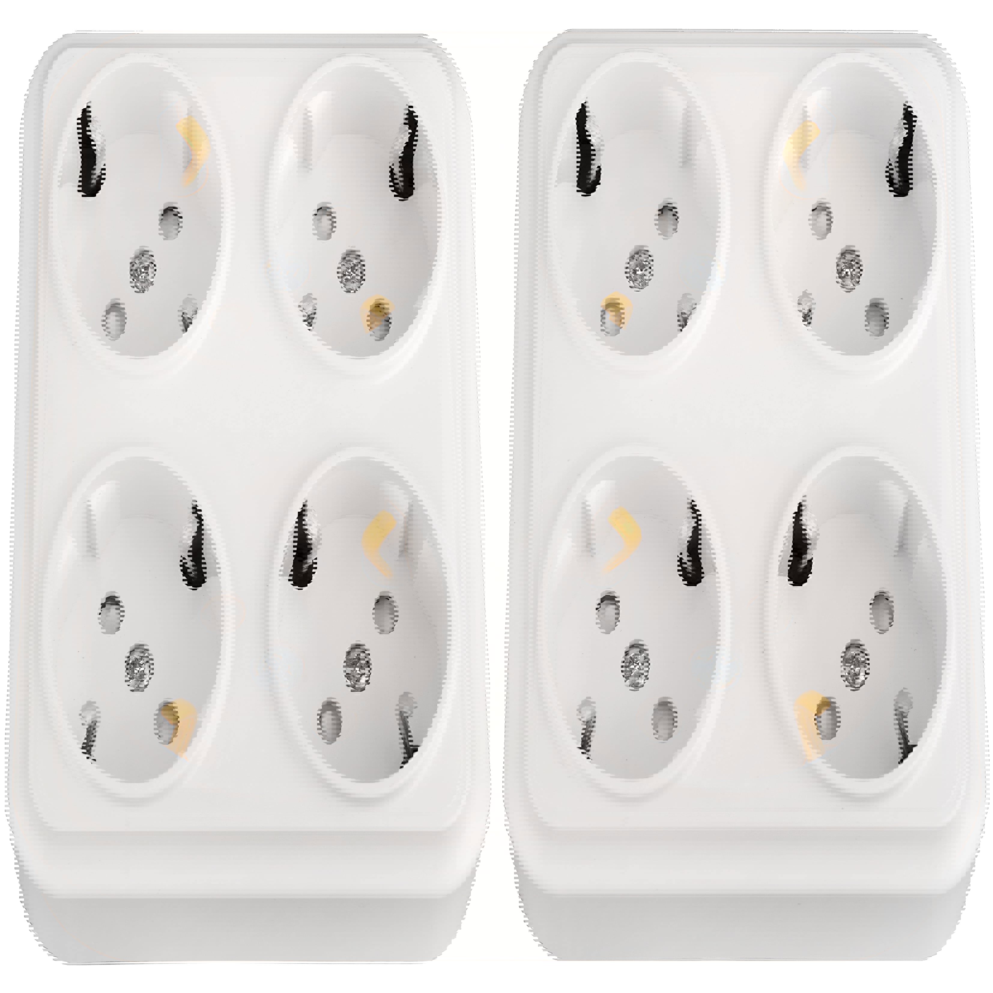 Изображение товара Розетка четверная накладная Bylectrica Вариант РА16-0196 с заземлением цвет белый