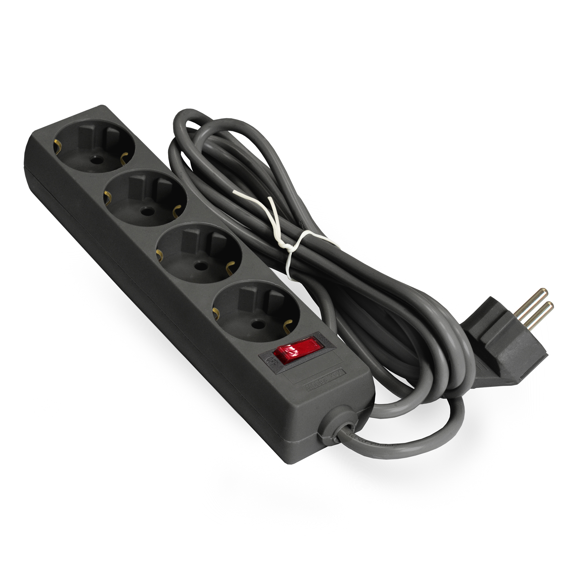 Изображение товара Удлинитель бытовой Exegate 279397 4 розетки с заземлением 3x0.75 мм 3 м 2200 Вт цвет черный