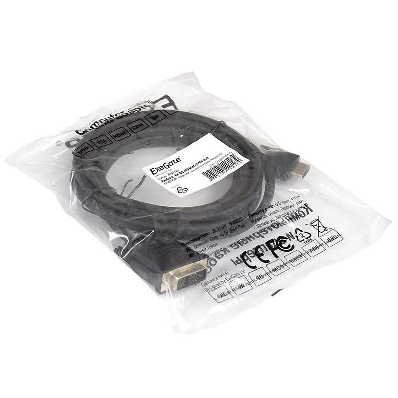 Изображение товара Кабель HDMI-DVI ExeGate EX-CC-HDMIM-DVIM-1.8 1.8 м