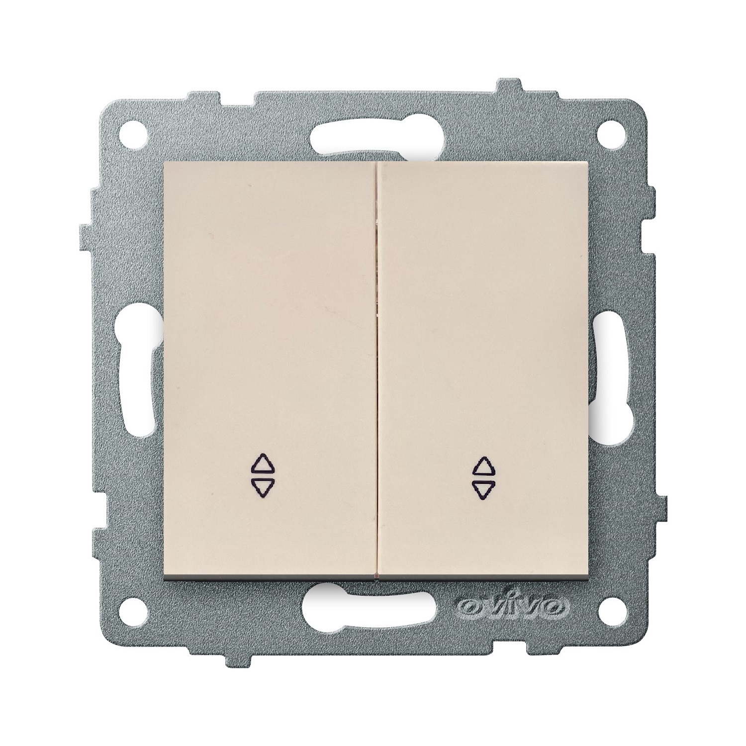 Изображение товара Выключатель встраиваемый Ovivo Loft 600-000202-211 2 клавиши цвет кремовый