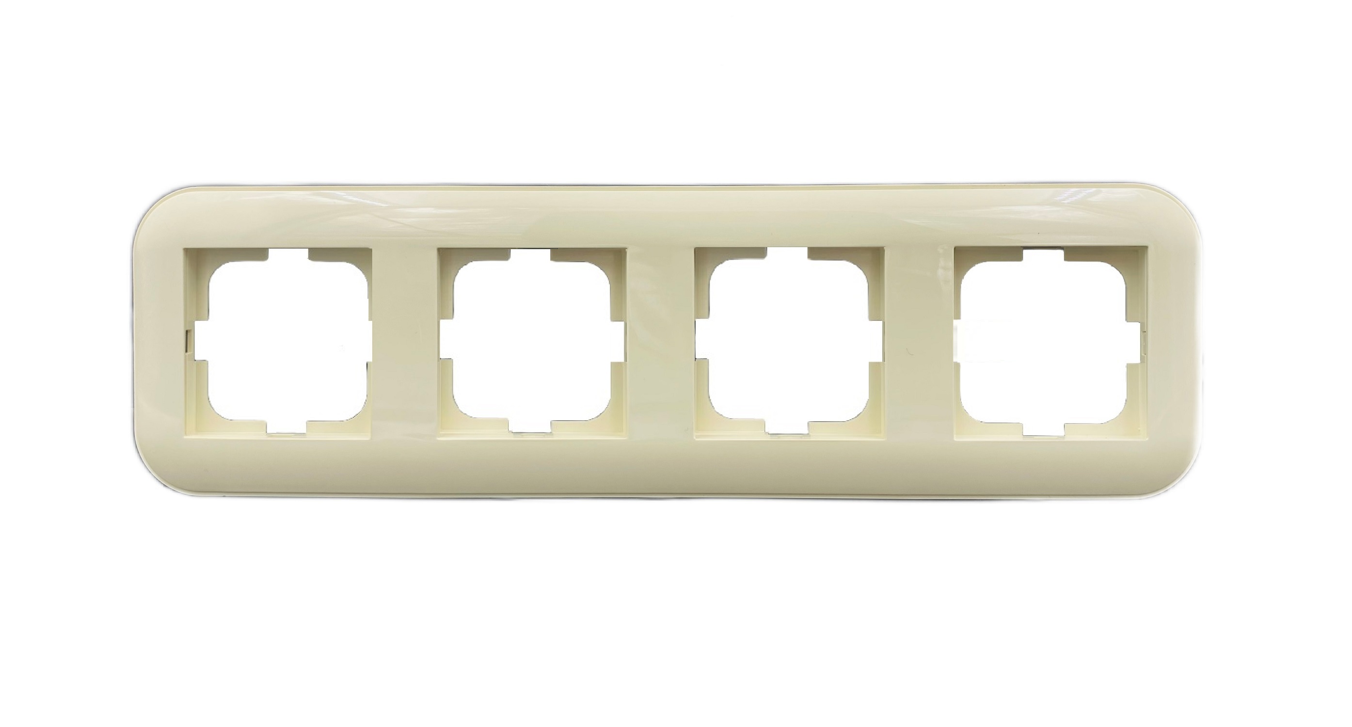 Изображение товара Рамка для розеток и выключателей Ovivo Loft 4 поста цвет крем