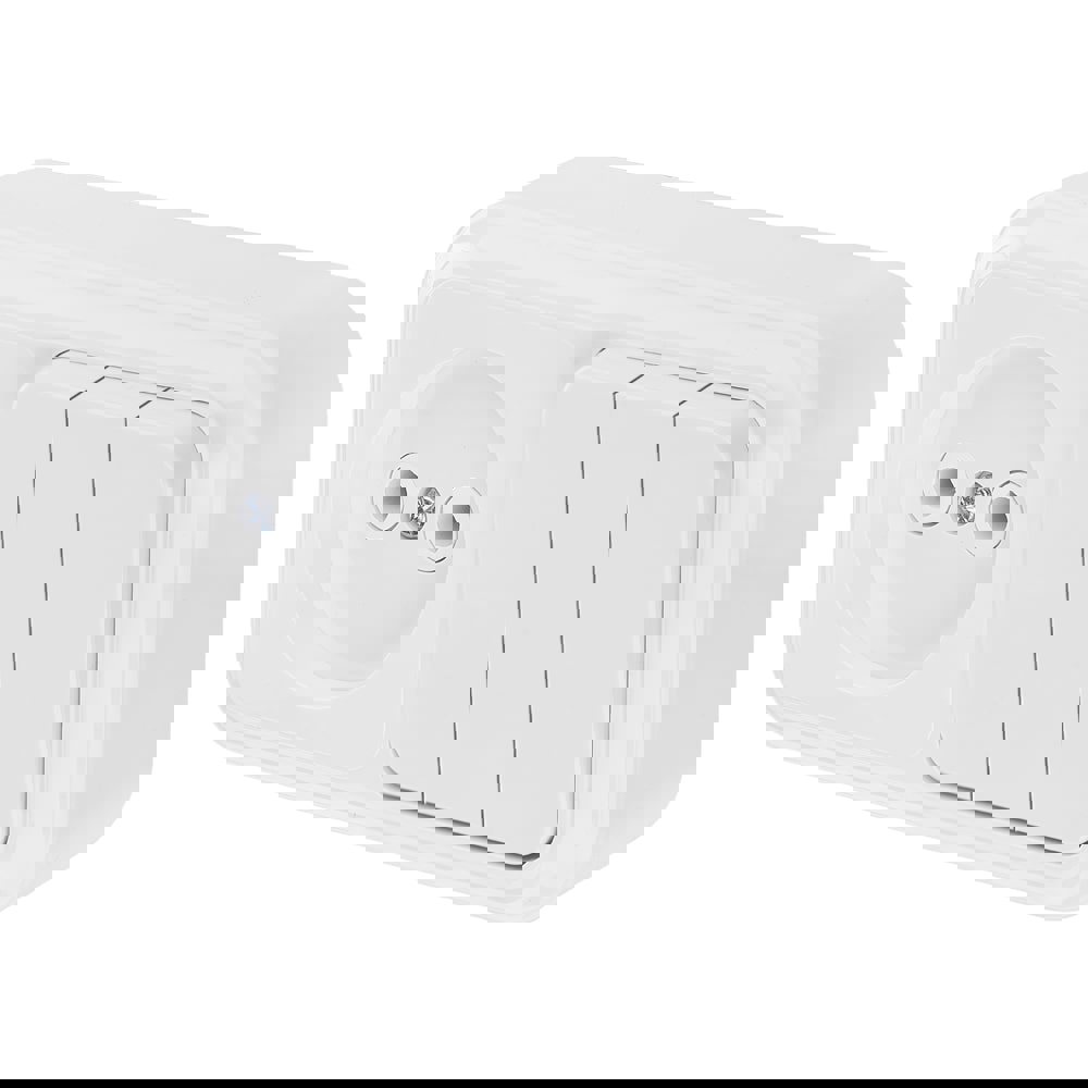 Изображение товара Блок выключатель с розеткой накладной Пралеска 3В РЦ 525 белый BYLECTRICA