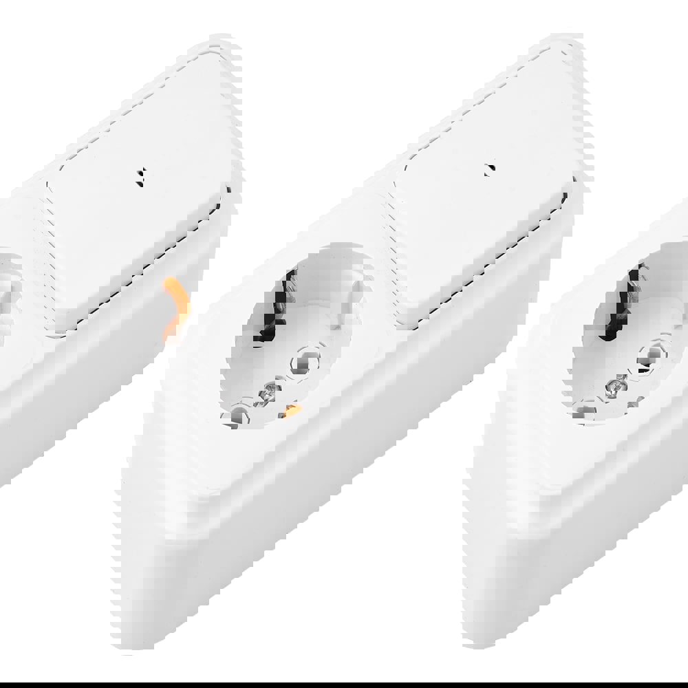 Изображение товара Блок выключатель с розеткой накладные Bylectrica Пралеска В-РЦ-567 1 клавиша с заземлением цвет белый