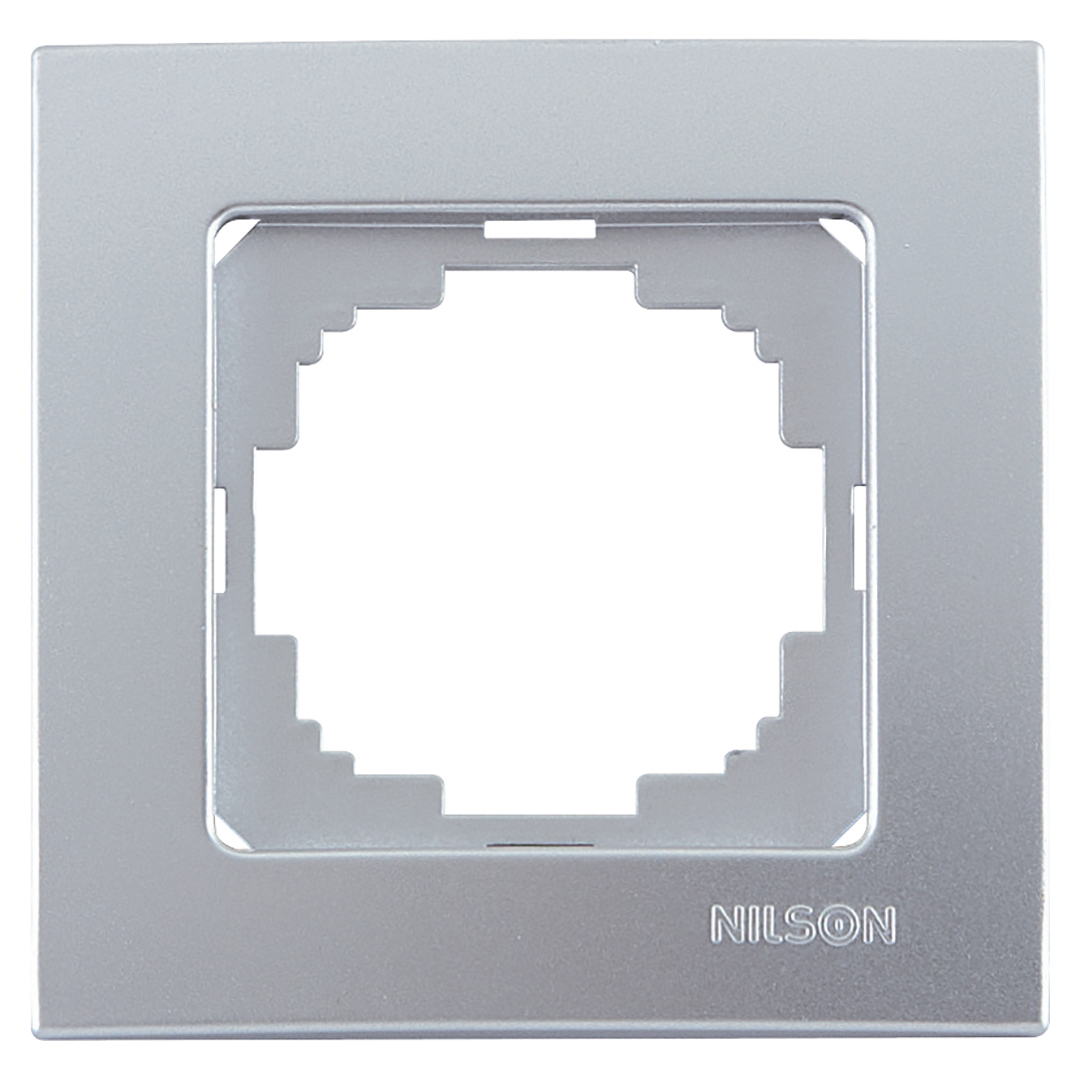 Изображение товара Рамка для розеток и выключателей Nilson Touran Metallic 1 пост серебро Изображение товара Рамка для розеток и выключателей Nilson Touran Metallic 1 пост серебро