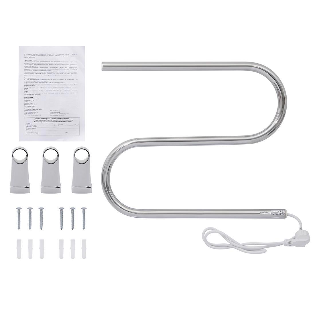 Изображение товара Электрический полотенцесушитель TERMLUX S42/50E 420x500 мм 30 Вт хромированный