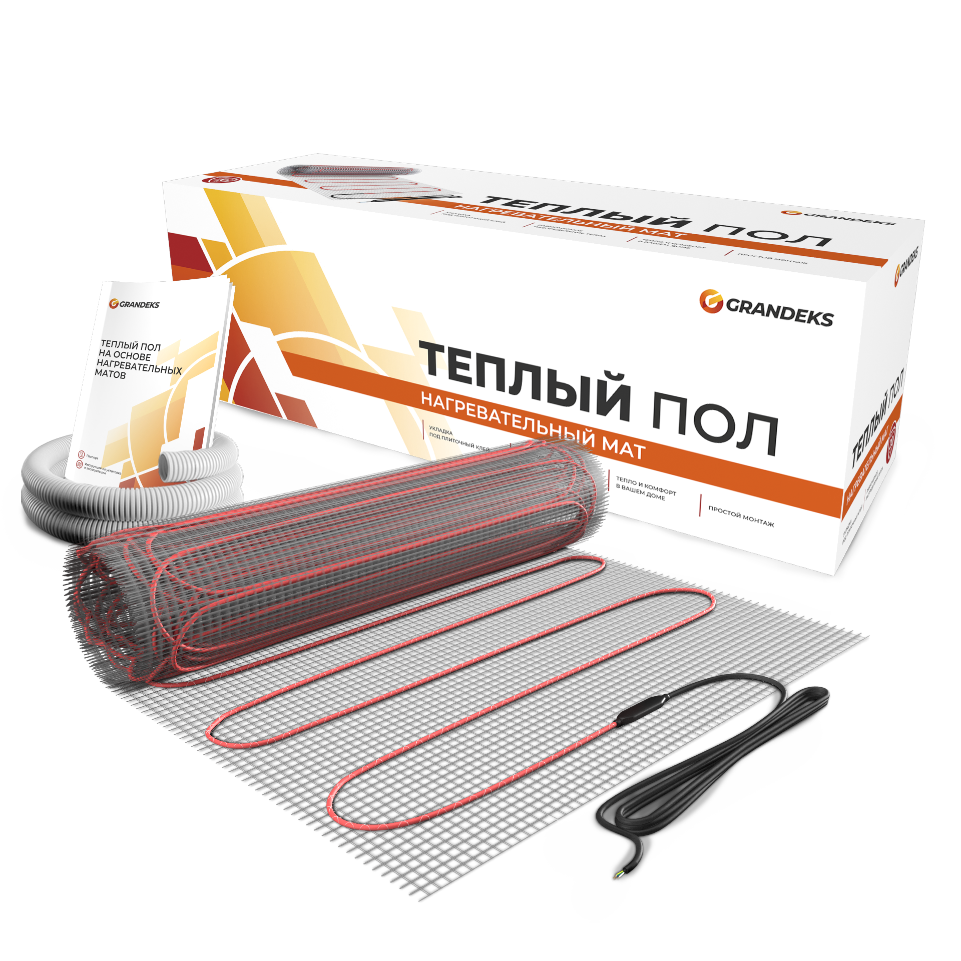 Изображение товара Нагревательный мат для теплого пола GRANDEKS G2 4 м² 600 Вт Россия