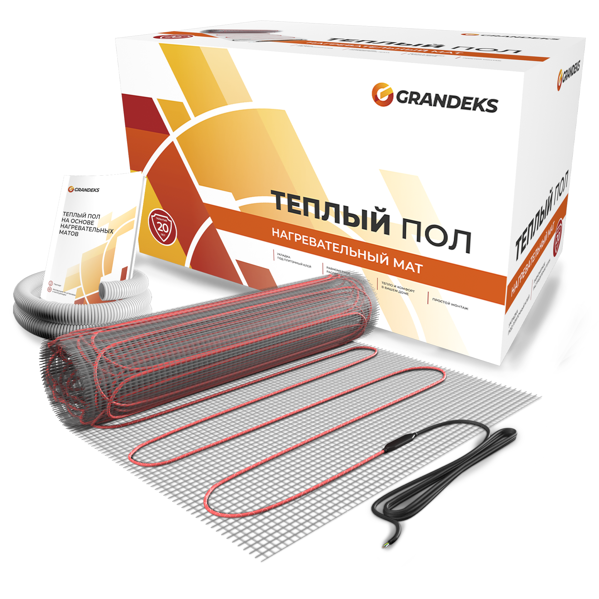 Изображение товара Нагревательный мат для теплого пола GRANDEKS G2 12 м² 1800 Вт Россия