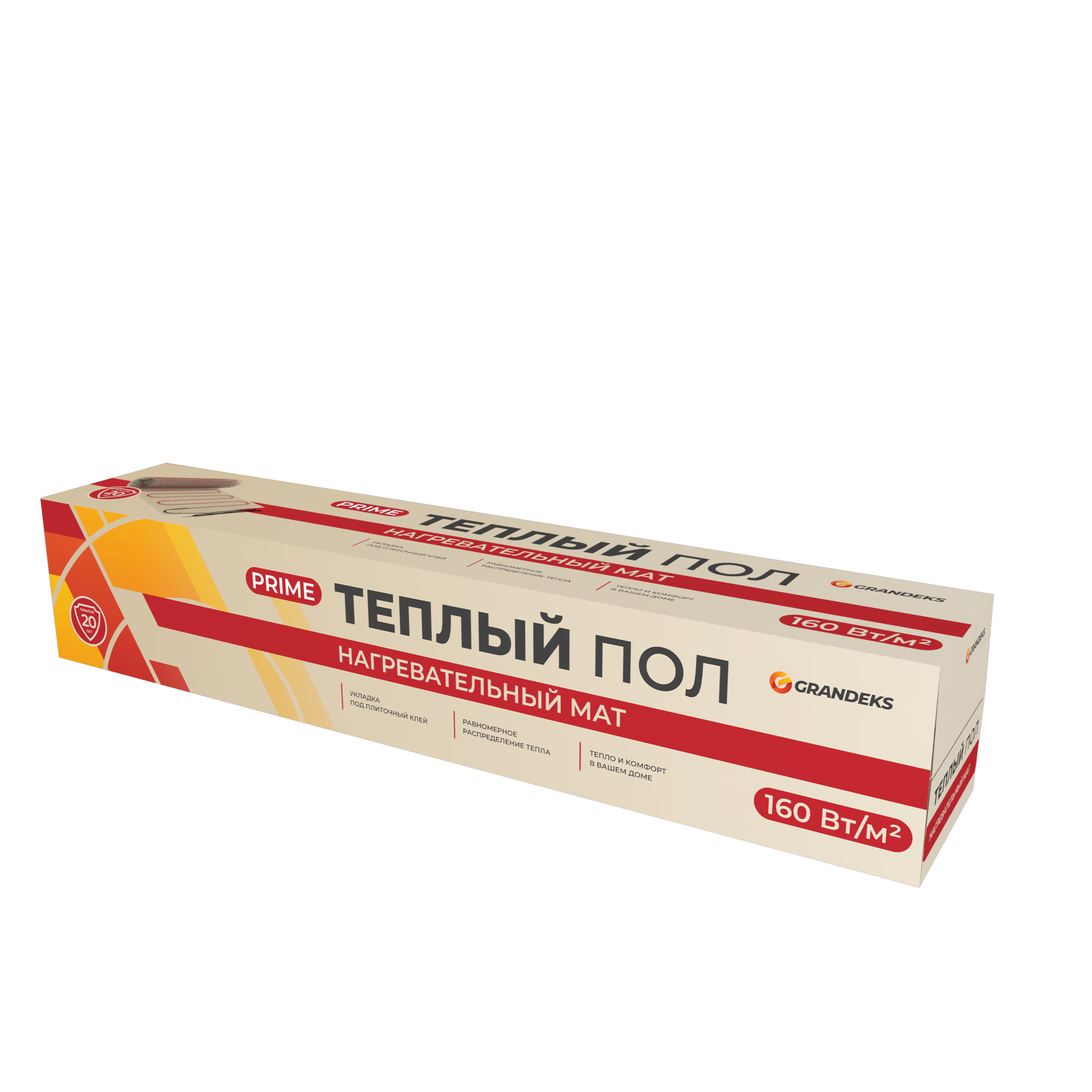 Изображение товара Нагревательный мат GRANDEKS prime 0.5 м² 80 Вт для теплого пола Россия