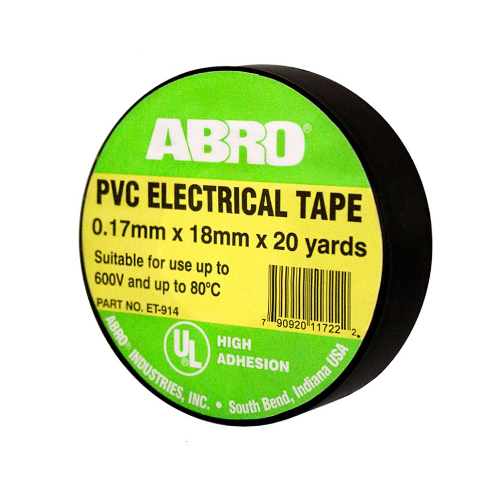 Изображение товара ABRO термостойкая изоляционная лента 18 мм 18.3 м чёрная ПВХ