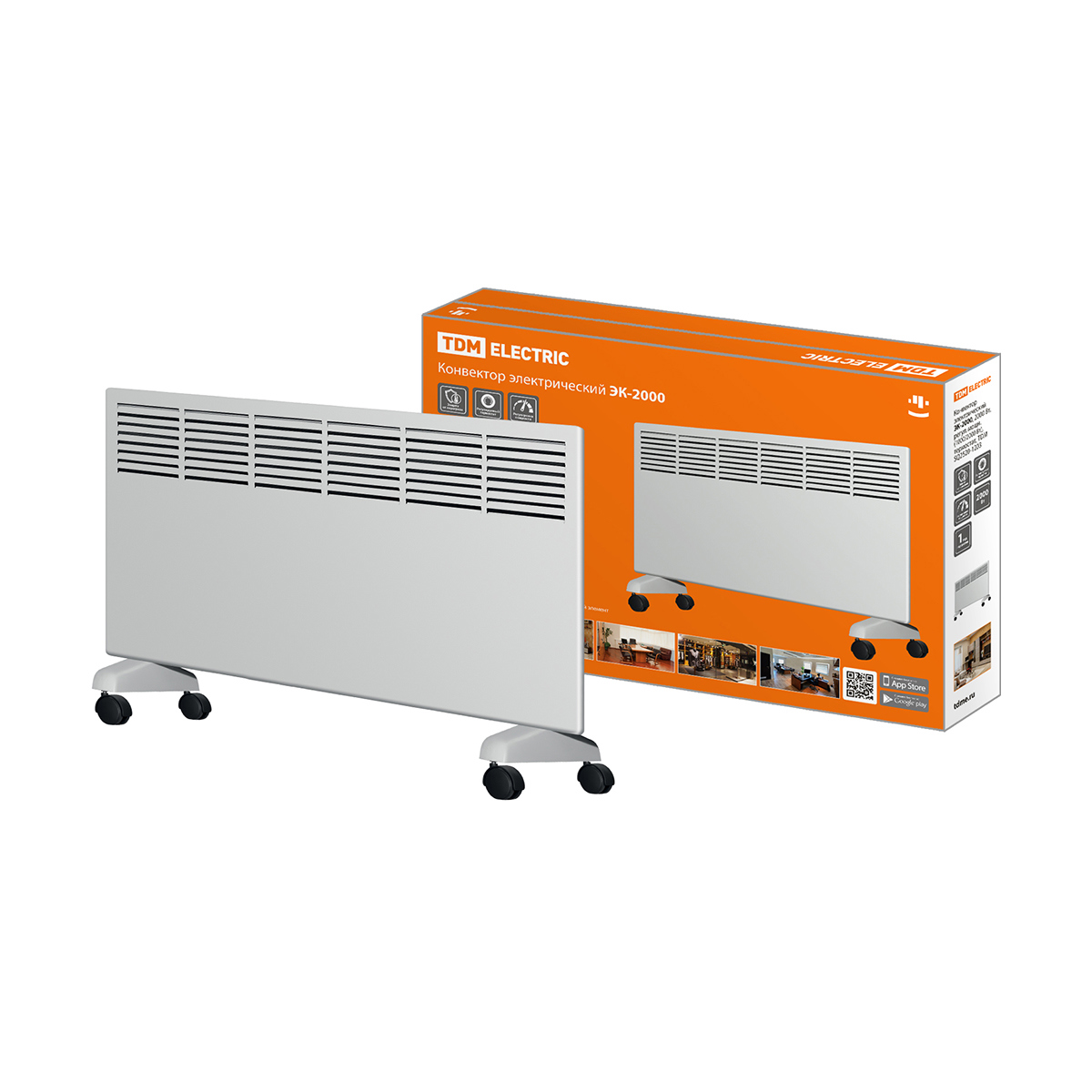 Изображение товара Конвектор электрический Tdm electric SQ2520-1203 с механическим термостатом 2000 Вт