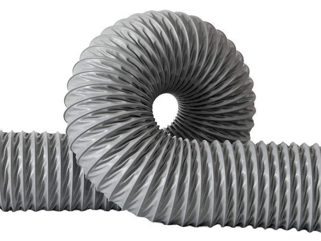 Изображение товара Воздуховод полиэфирный TEX PVC-F-300-160/5 5 м, серый, для вентиляции и химических паров