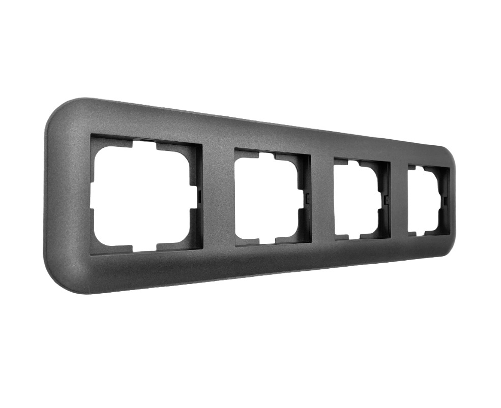 Изображение товара Рамка для розеток и выключателей Ovivo M+K Loft 4 поста цвет дымчатый