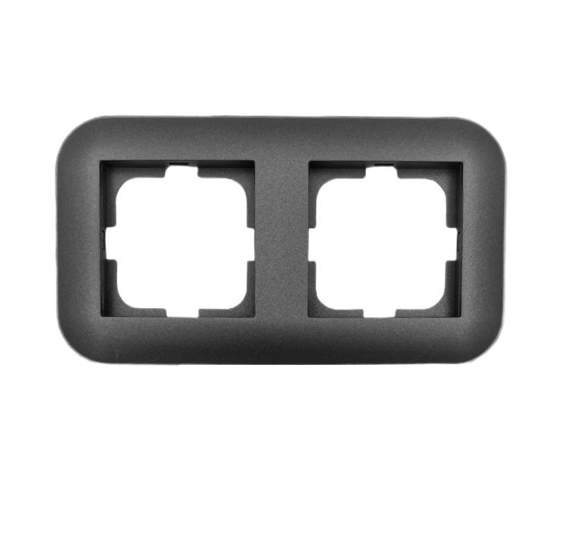 Изображение товара Рамка для розеток и выключателей Ovivo M+K Loft 2 поста цвет дымчатый