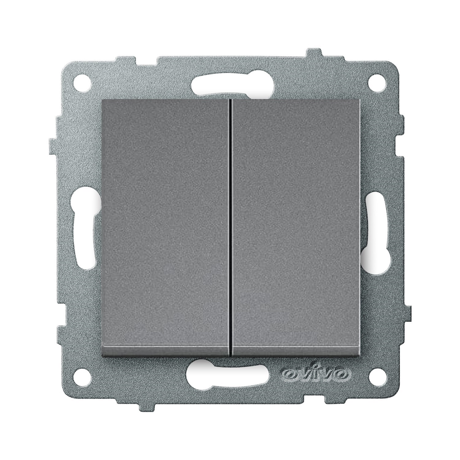 Изображение товара Выключатель встраиваемый Ovivo Loft 600-000211-202 2 клавиши цвет дымчатый