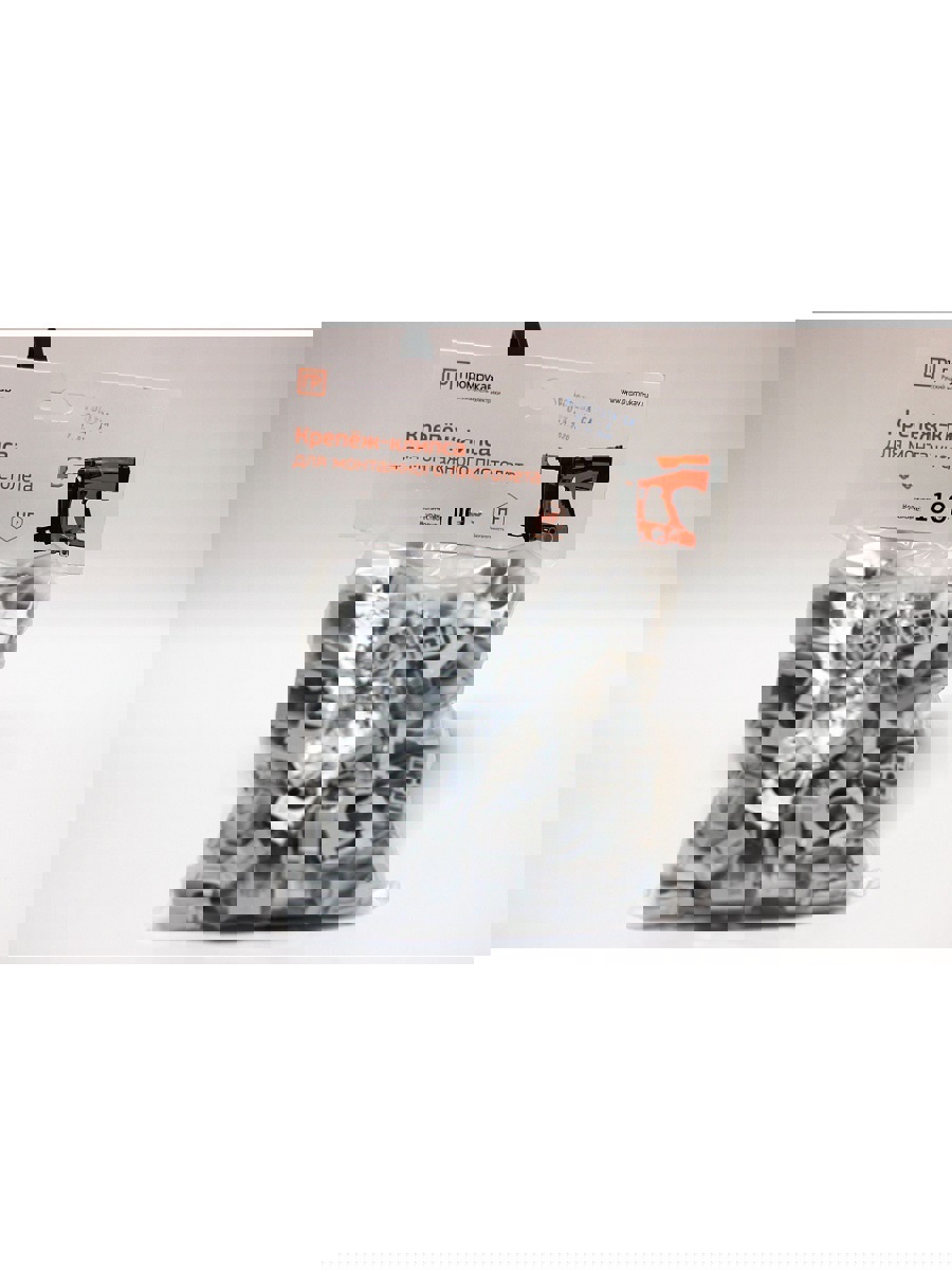 Изображение товара Крепеж-клипса Промрукав для труб и монтажного пистолета Ø32 серая 25 шт