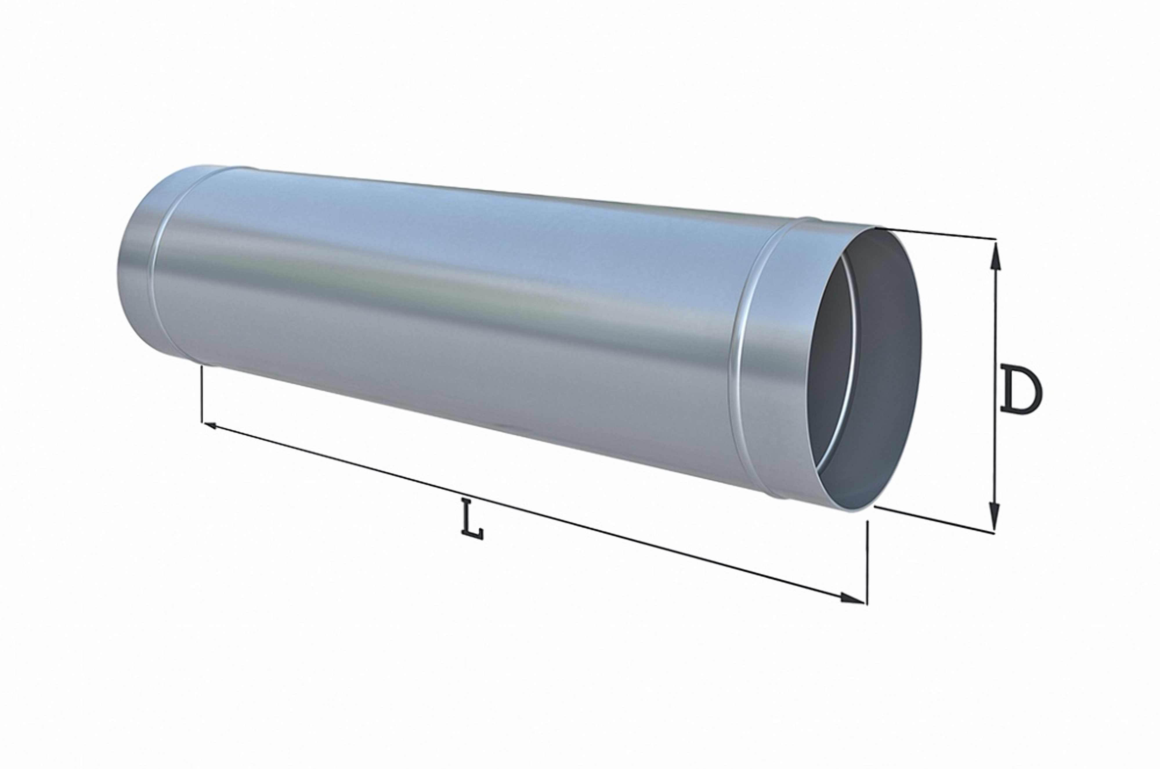 Изображение товара Воздуховод прямошовный Шамрай D115 мм 0 5м оцинкованная сталь