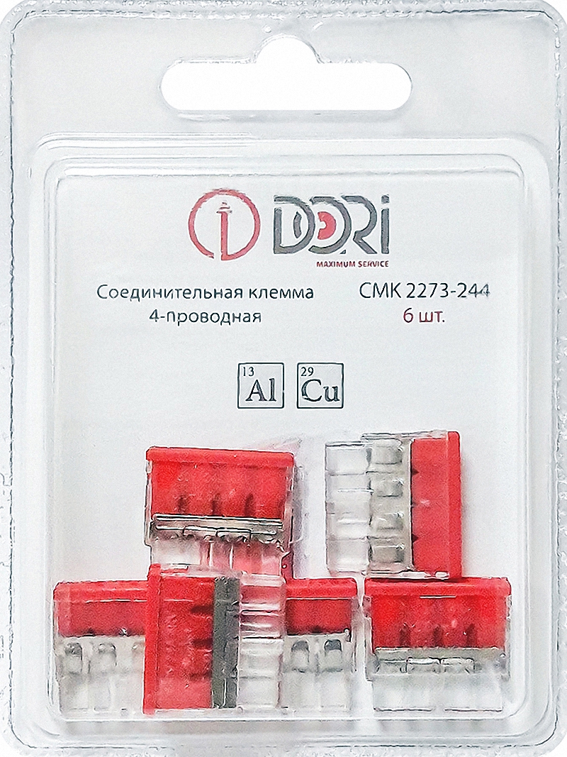 Изображение товара Клемма соединительная СМК 2273 244 4-проводная с пастой DORI 450 В 24 А