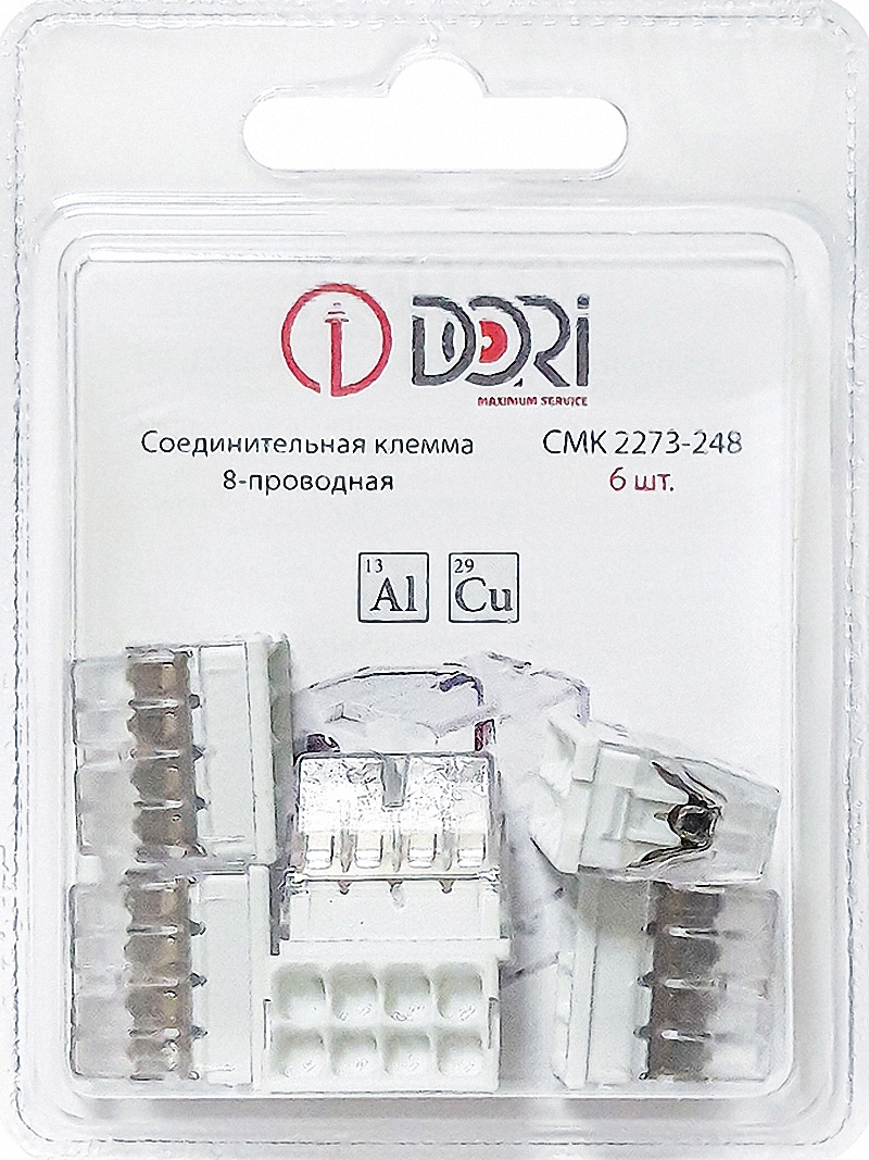 Изображение товара Клемма соединительная Dori СМК 2273-248 8-проводная с пастой 6 шт