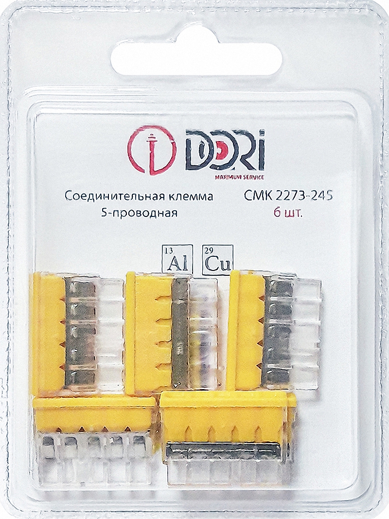 Изображение товара Клемма соединительная Dori СМК 2273-245 5-проводная с пастой 6 шт