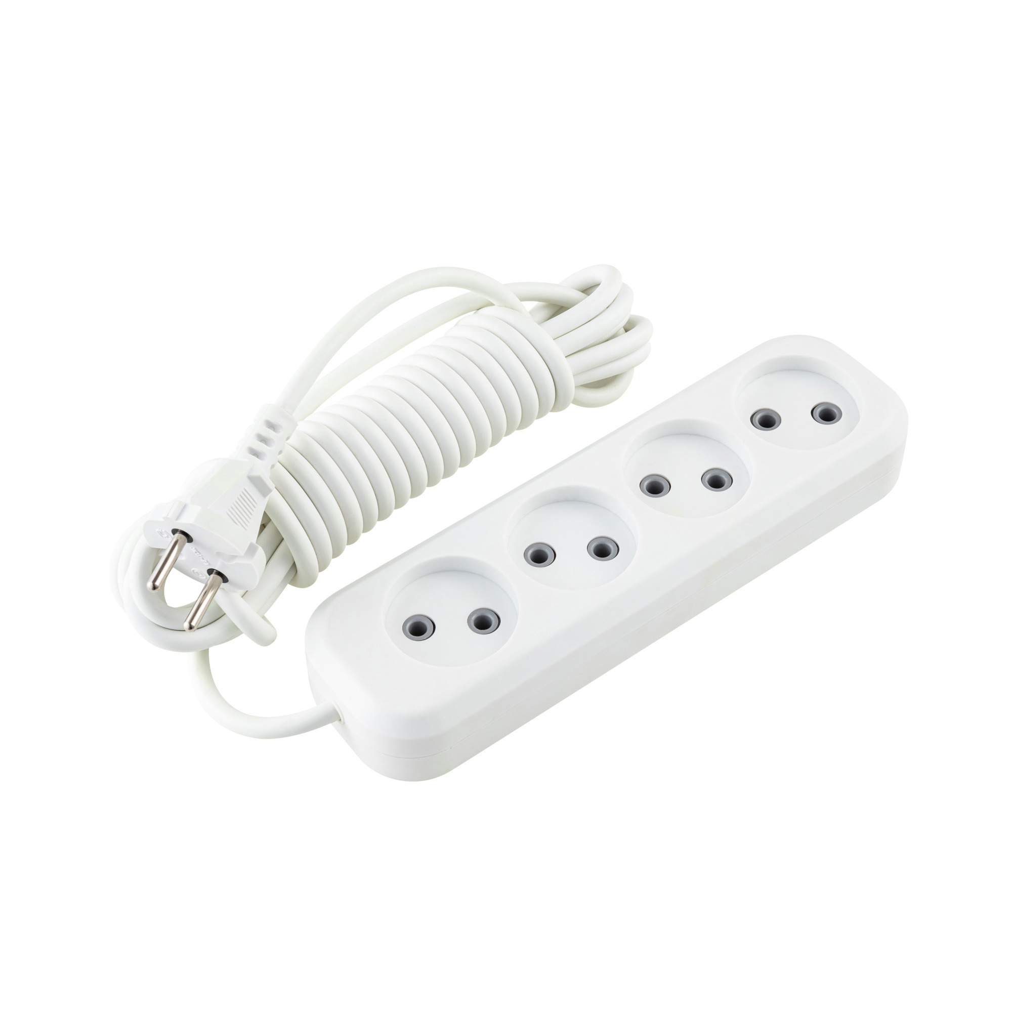 Изображение товара Удлинитель бытовой Duwi 4 розетки без заземления 2x0.75 мм² 5 м цвет белый