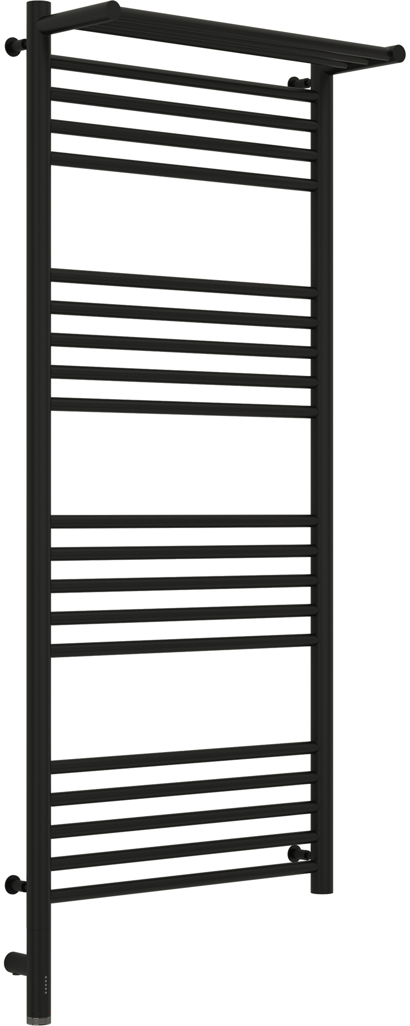 Изображение товара Полотенцесушитель электрический Сунержа Богема 3.0 Л 500x1200 мм 300 Вт с терморегулятором и полкой лесенка цвет черный матовый