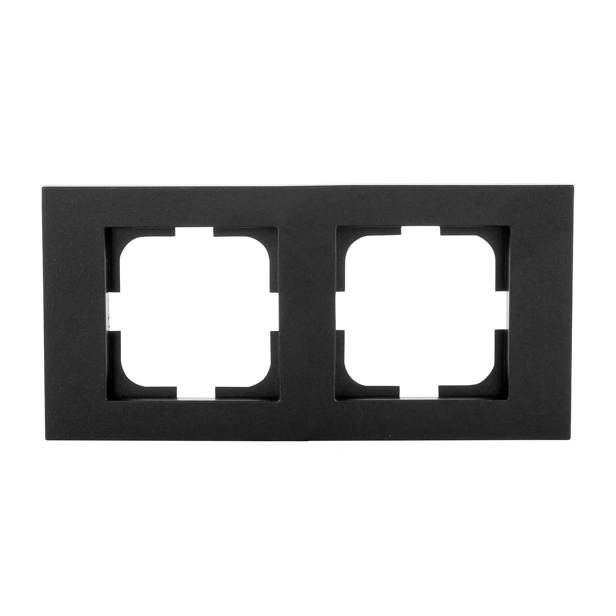 Изображение товара Рамка для розеток и выключателей Ovivo Grano 2 поста цвет черный