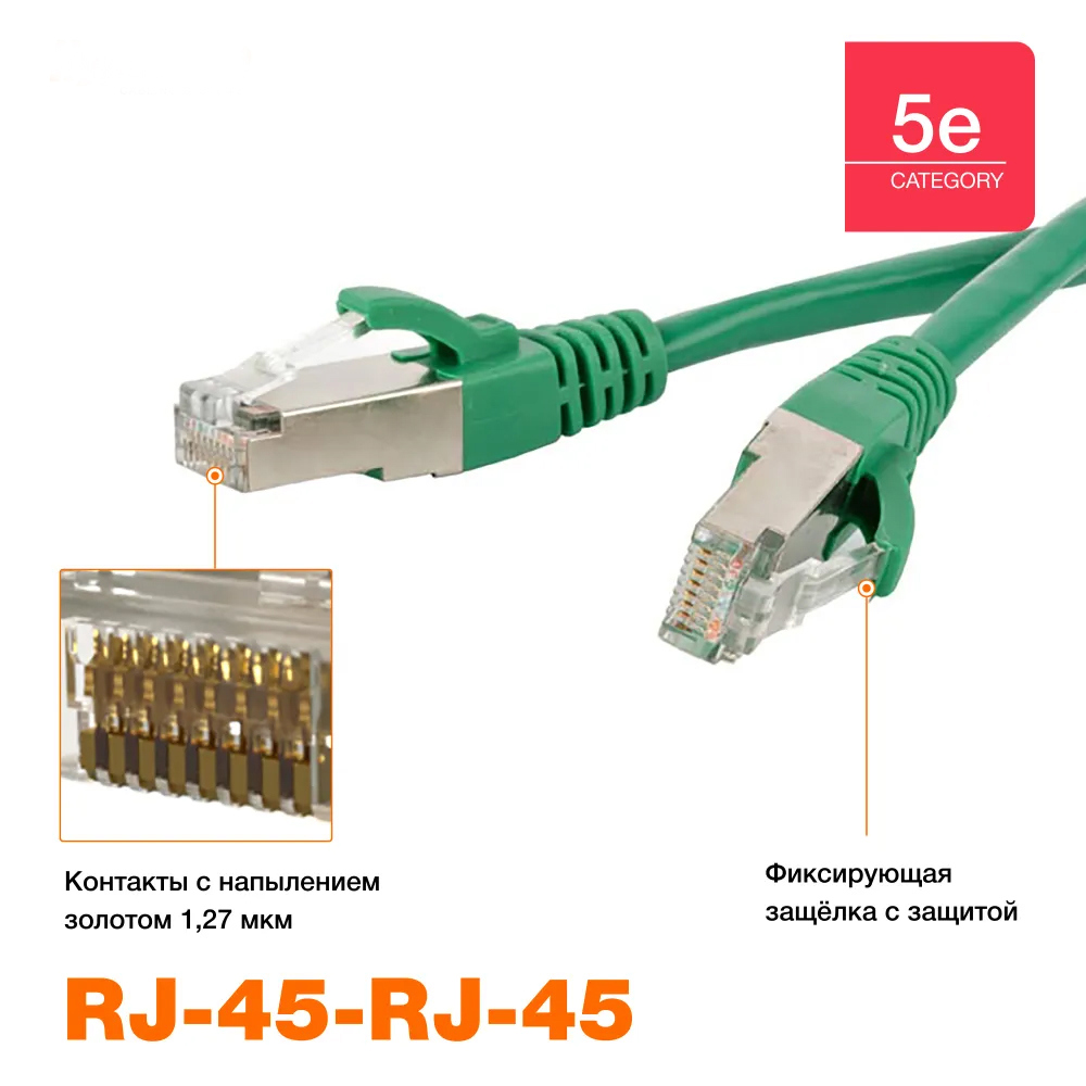 Изображение товара Патч-корд Hyperline Cat.5e F/UTP 2м Зеленый для Ethernet и сетей Изображение товара Патч-корд Hyperline Cat.5e F/UTP 2м Зеленый для Ethernet и сетей