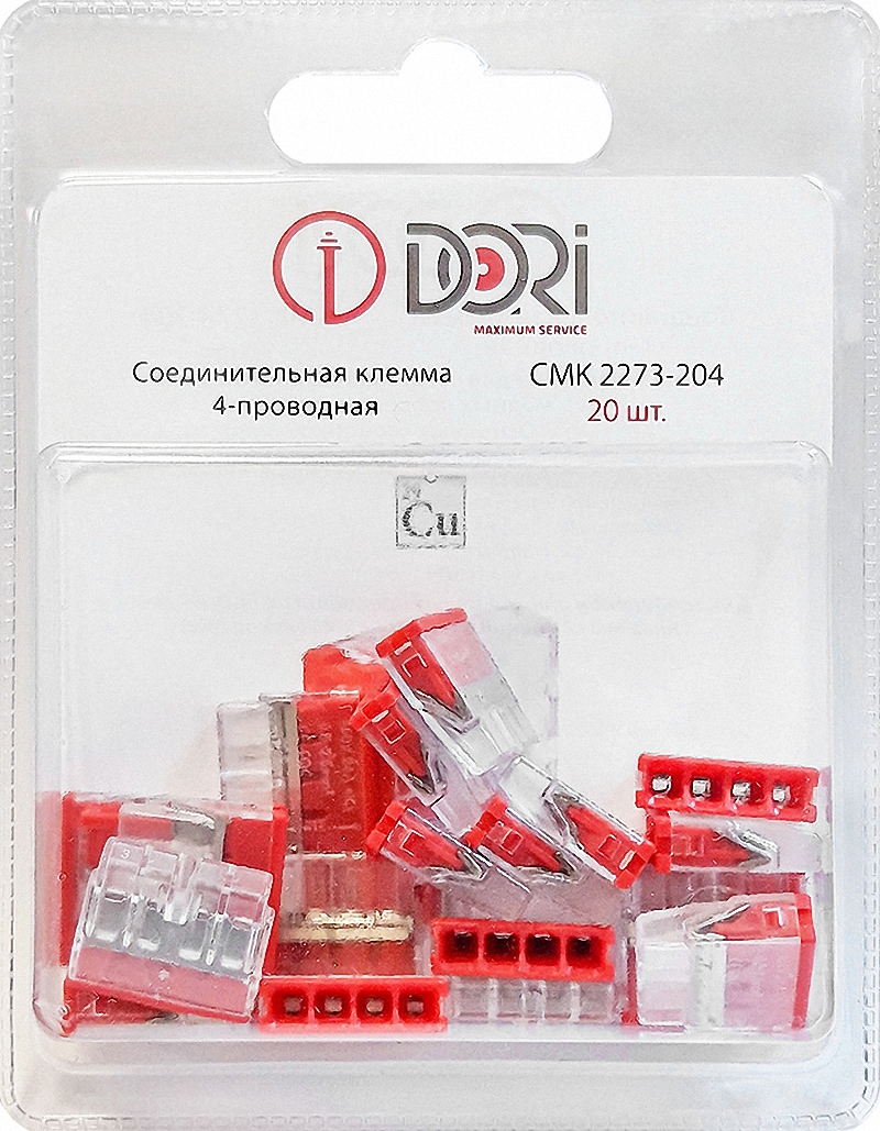 Изображение товара Клемма соединительная Dori СМК 2273-204 4-проводная 20 шт.