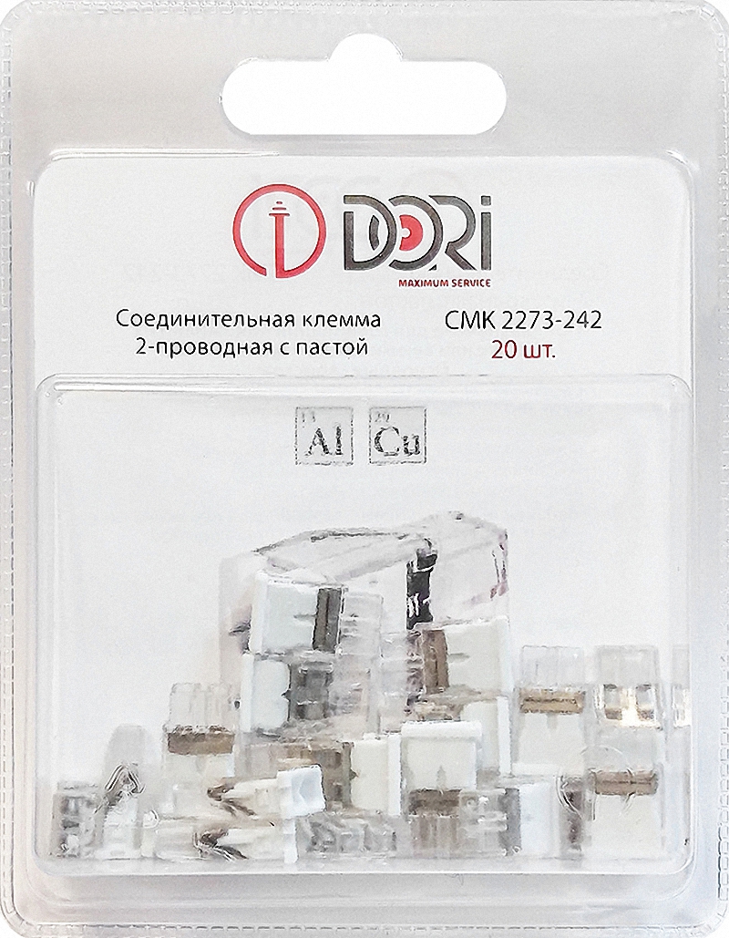 Изображение товара Клемма соединительная Dori СМК 2273-242 2-проводная с пастой 20 шт.