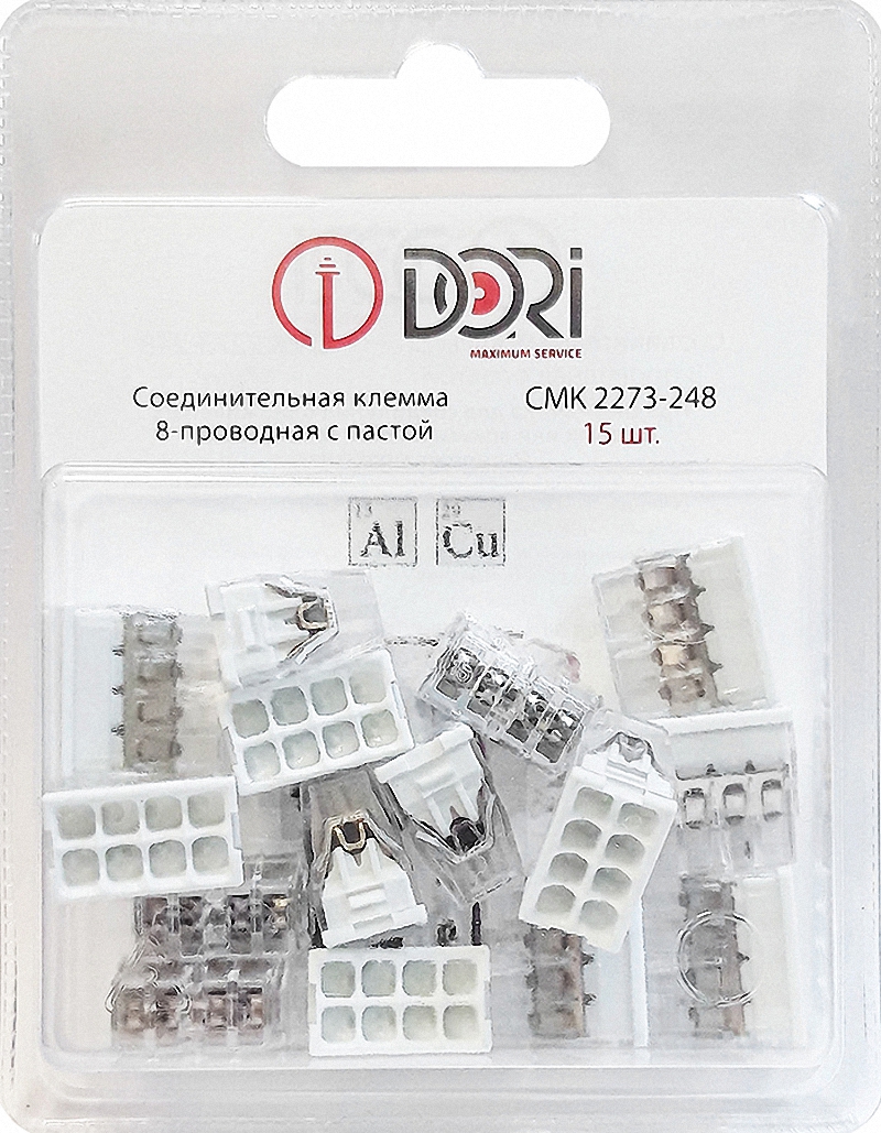 Изображение товара Клемма соединительная Dori СМК 2273-248 8-проводная с пастой 15 шт. Изображение товара Клемма соединительная Dori СМК 2273-248 8-проводная с пастой 15 шт.
