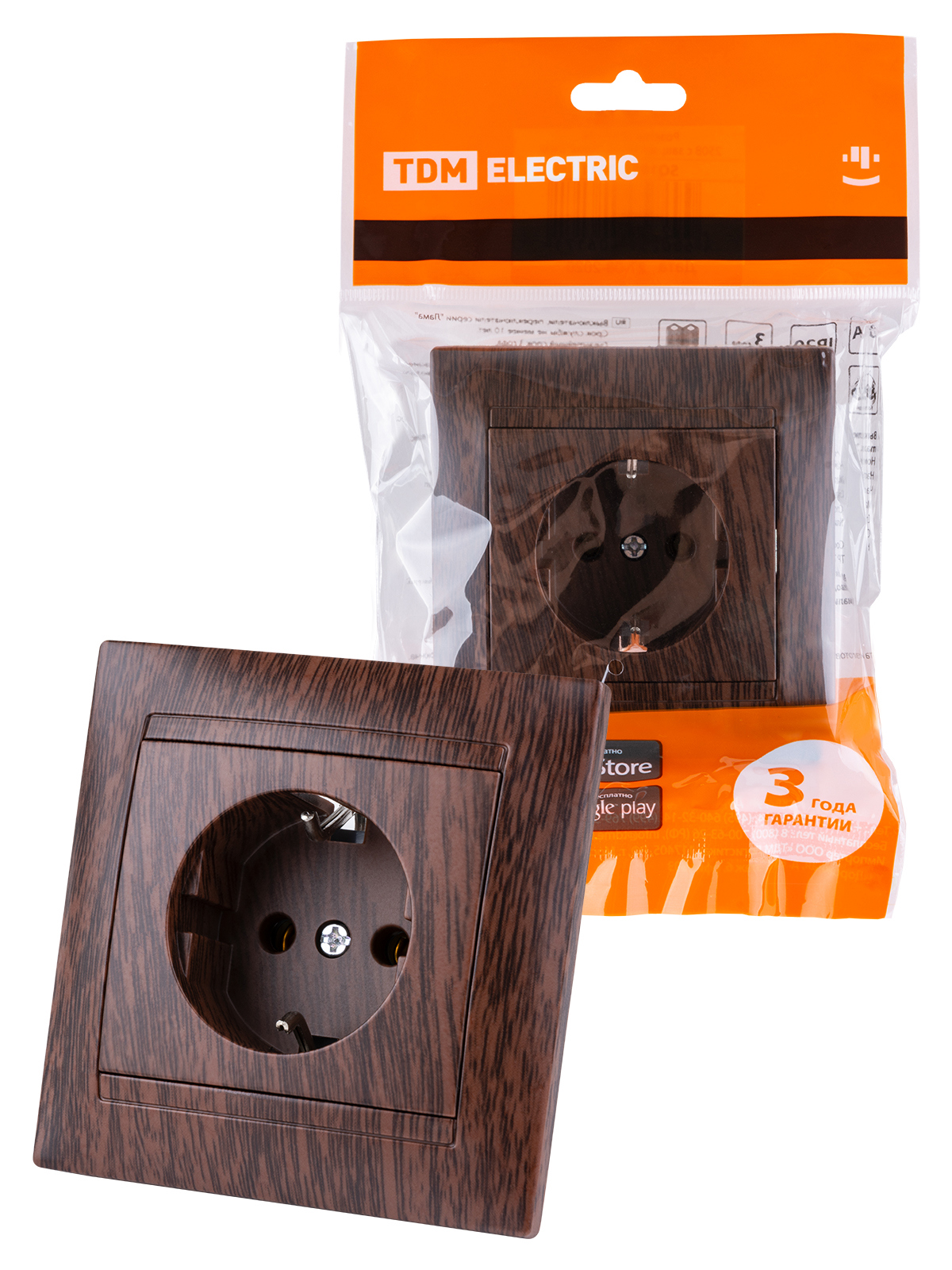 Изображение товара Розетка встраиваемая Tdm electric Лама SQ1815-0423 с заземлением цвет венге