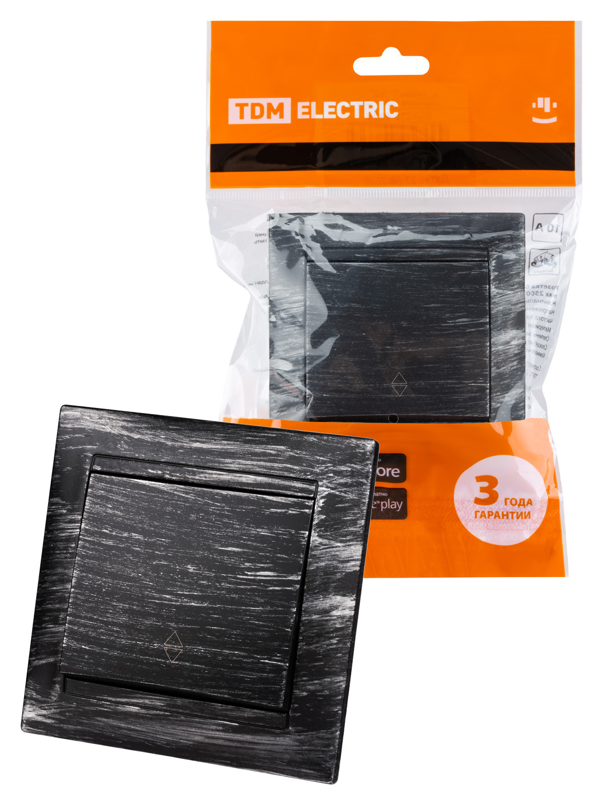 Изображение товара Выключатель встраиваемый Tdm electric Лама SQ1815-0648 1 клавиша цвет серый