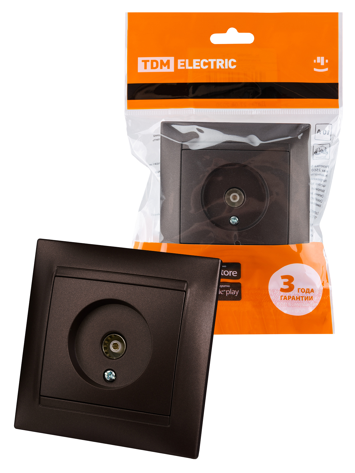 Изображение товара ТВ-розетка встраиваемая Tdm electric Лама SQ1815-0517 цвет шоколад