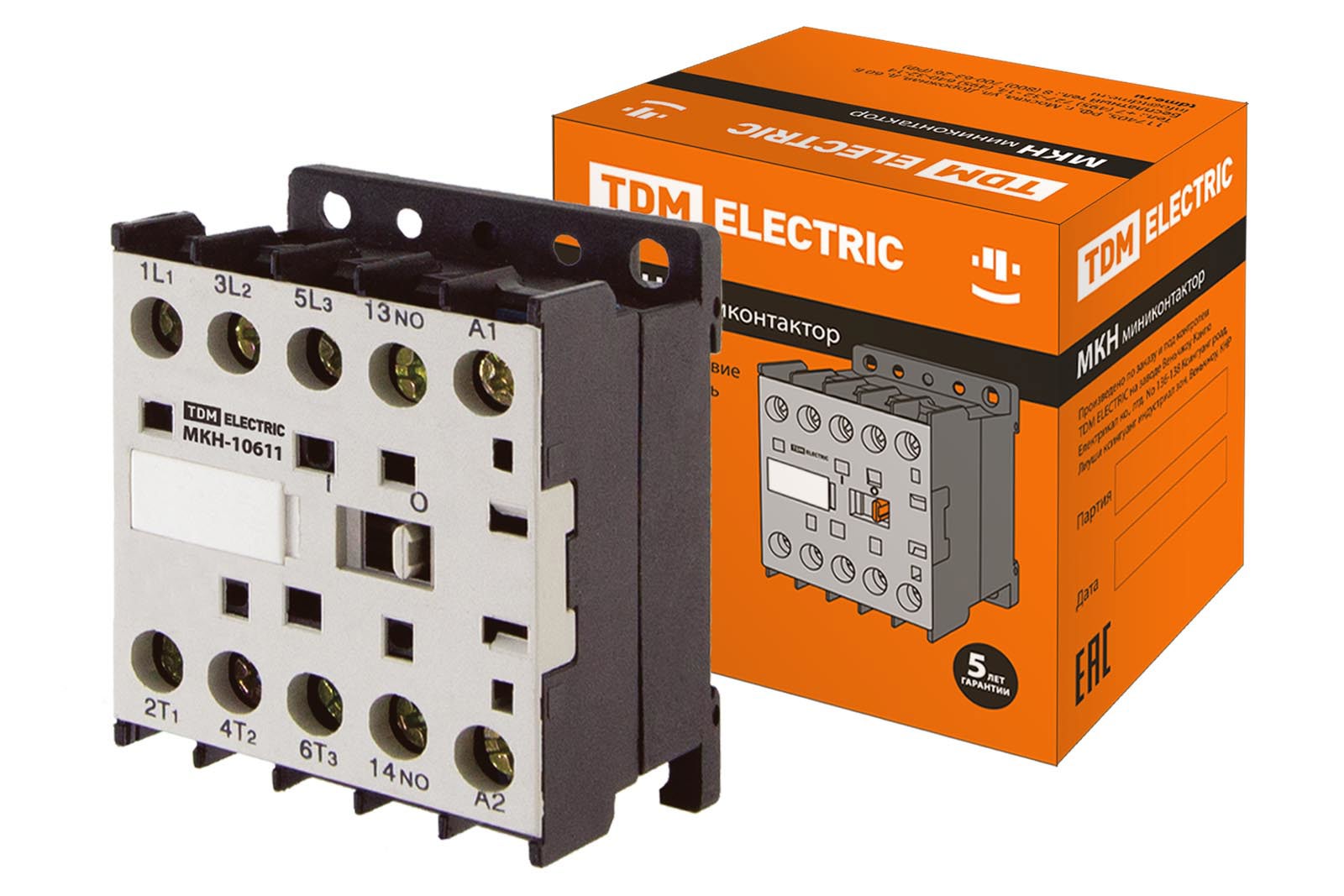 Изображение товара Электрический контактор Tdm electric МКН-10611 6 А 230 В - надежное управление нагрузками Изображение товара Электрический контактор Tdm electric МКН-10611 6 А 230 В - надежное управление нагрузками