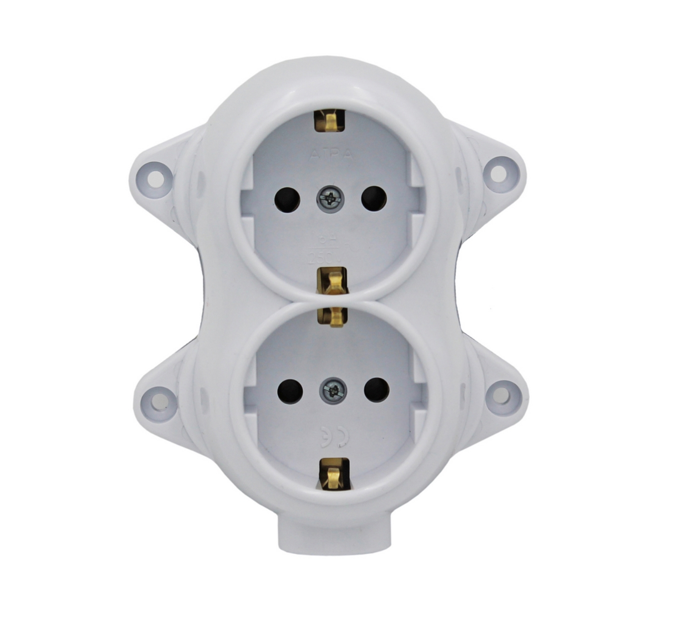 Изображение товара Розетка двойная накладная Svet SV0302-0021 с заземлением цвет белый