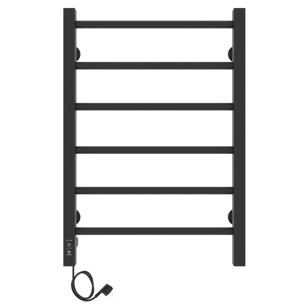 Изображение товара Электрический полотенцесушитель Laris Феличия ЧКЧ Л П6 115 Вт черный матовый, IP44