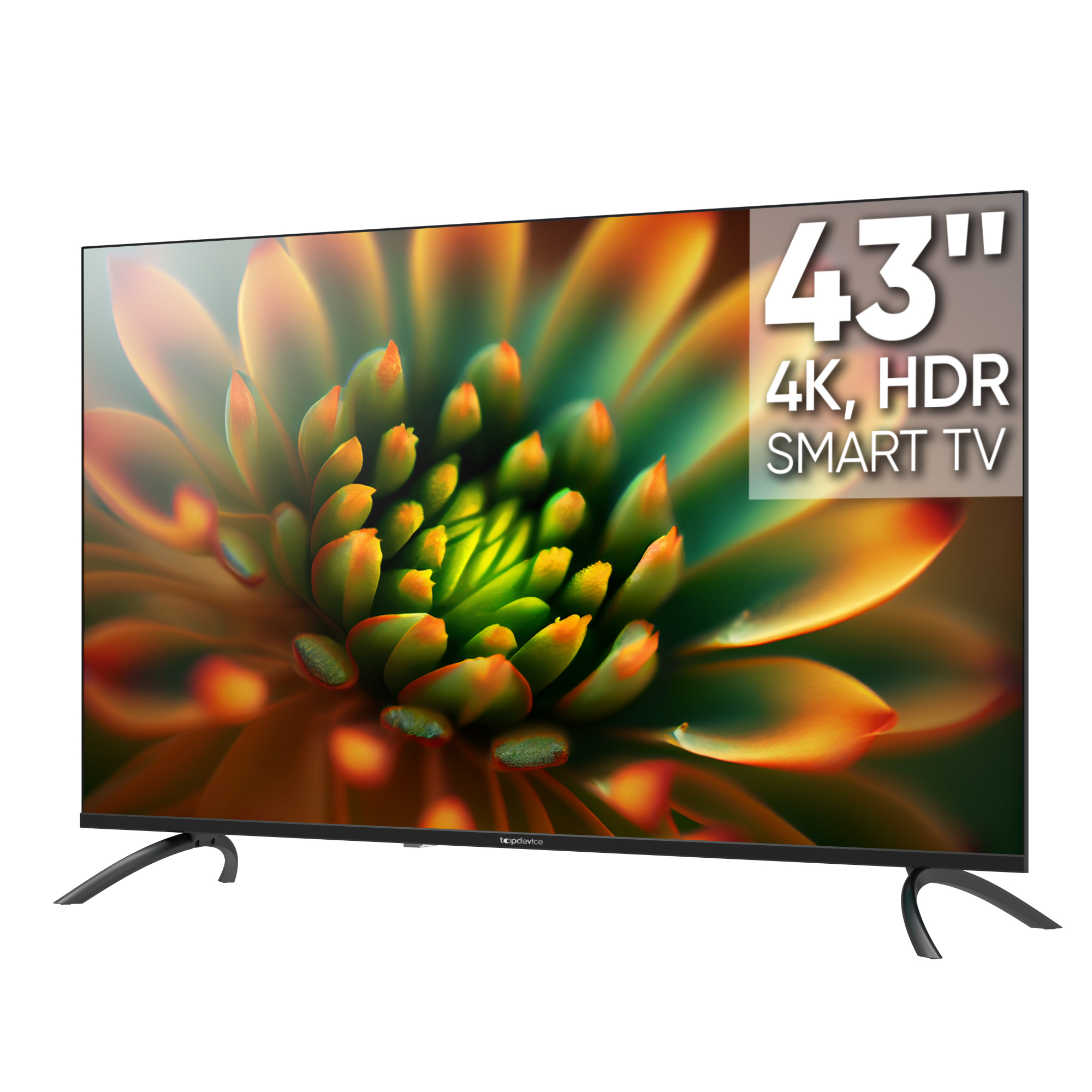 Изображение товара Телевизор Topdevice Ultra UHD 4K Smart TV WildRed 43" черный высокое качество изображения