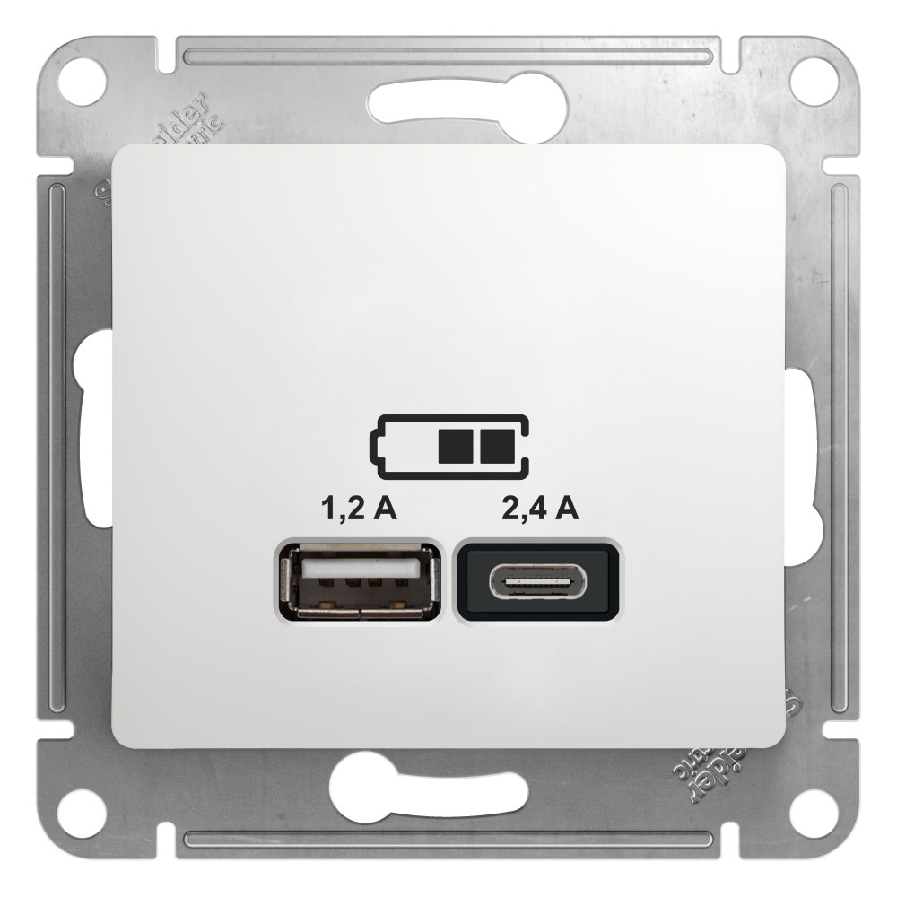 Изображение товара Розетка USB Schneider Electric Glossa GSL000139 цвет белый
