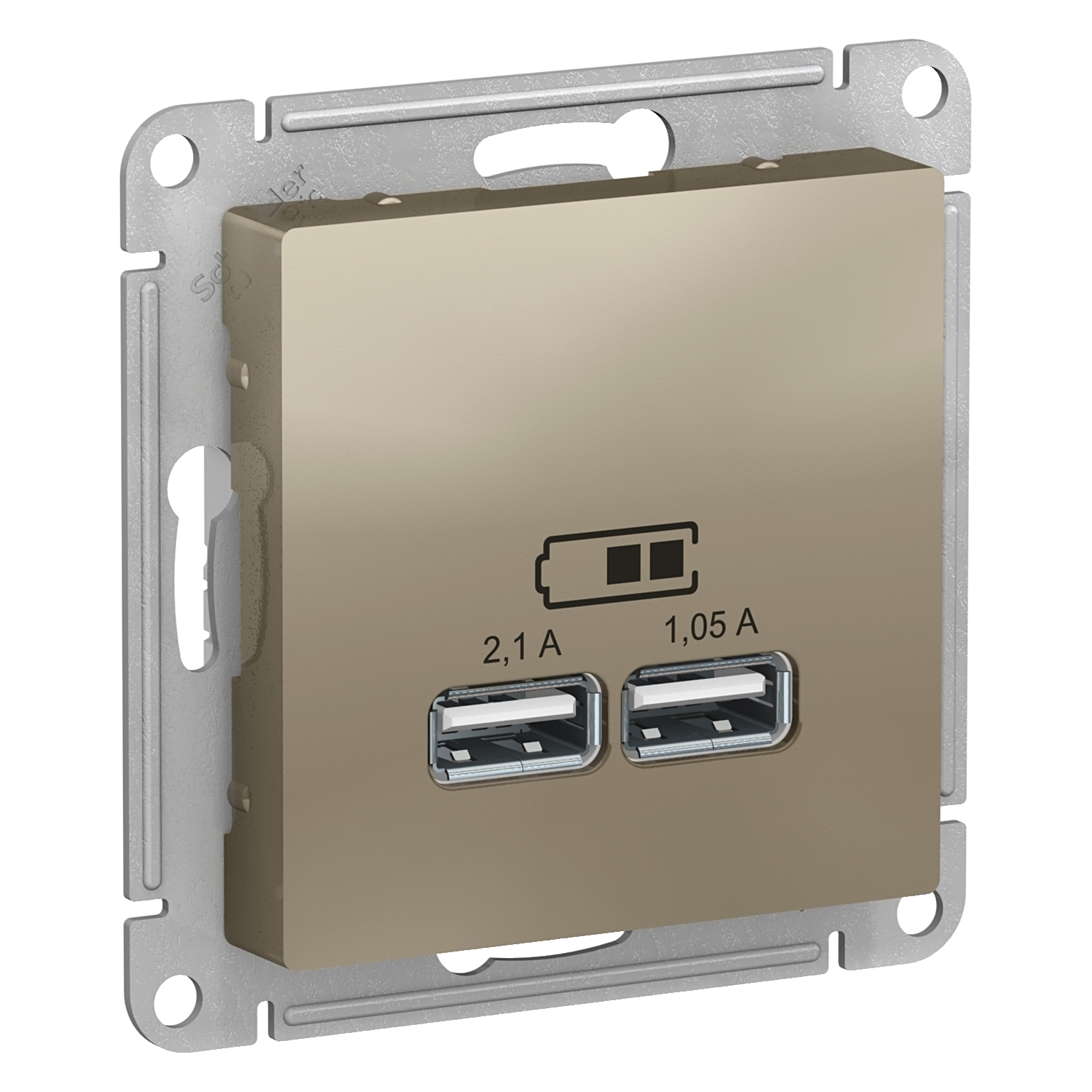 Изображение товара Розетка USB SYSTEME ELECTRIC AtlasDesign шампань встраиваемая