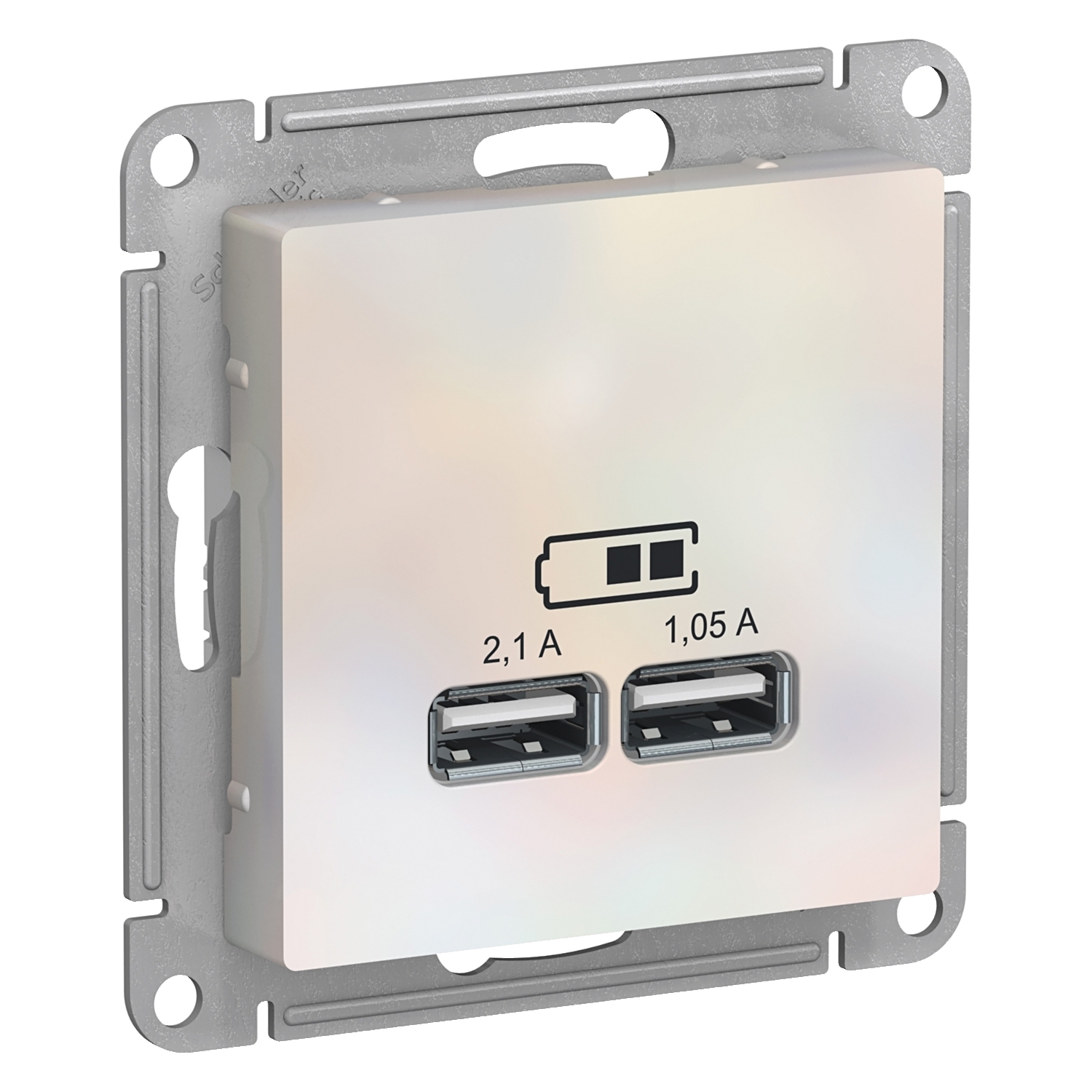 Изображение товара Розетка USB Systeme Electric Atlas ATN000433 цвет жемчуг