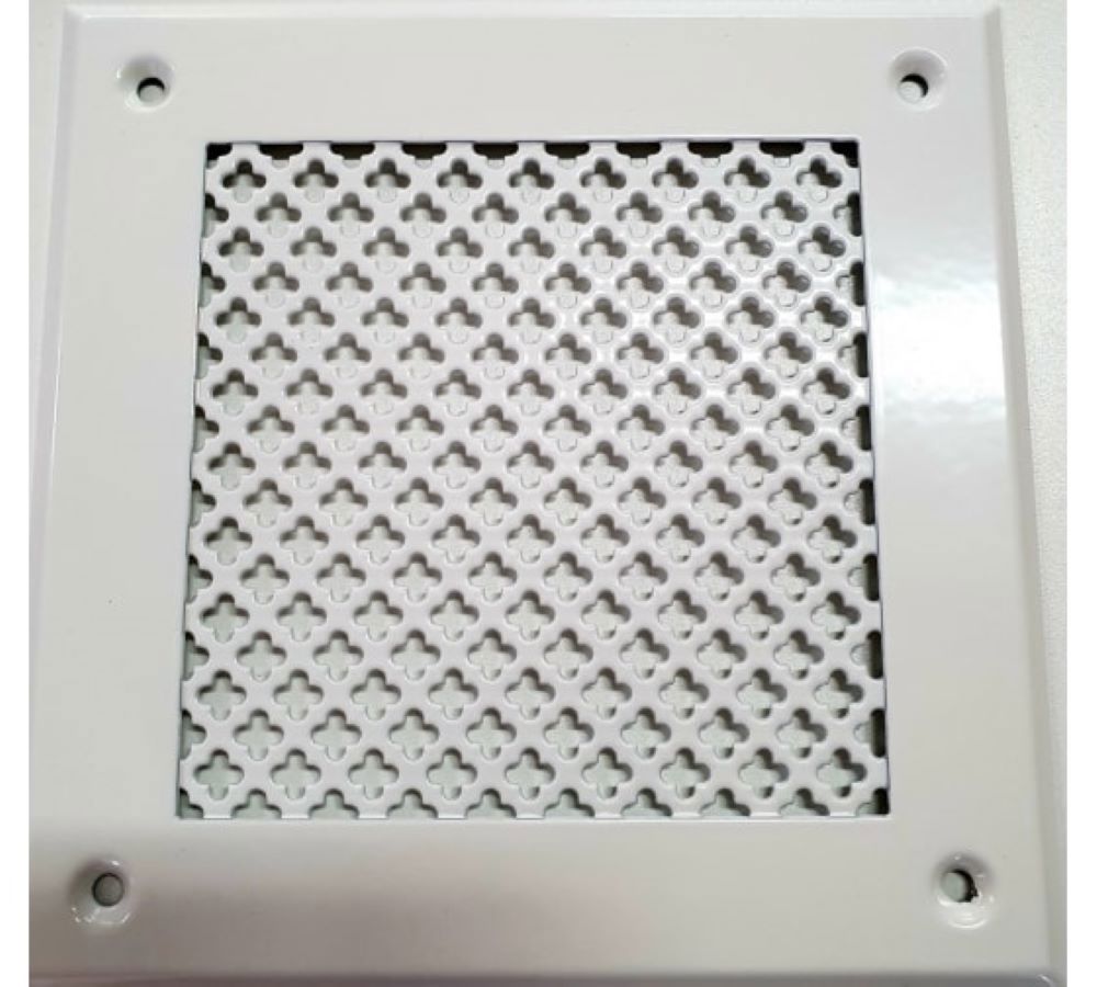 Изображение товара Решетка вентиляционная Шамрай 150x150 мм нержавеющая сталь тип перфорации мелкий цветок цвет серебристый