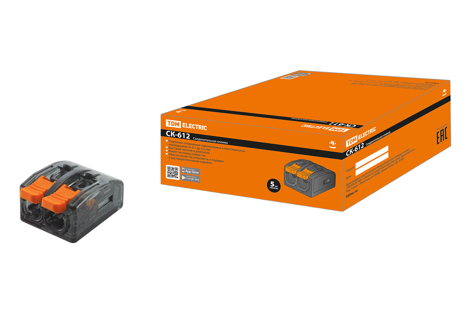 Изображение товара Клемма соединительная Tdm electric СК-612 2-проводная 2.5 мм² 30 шт.